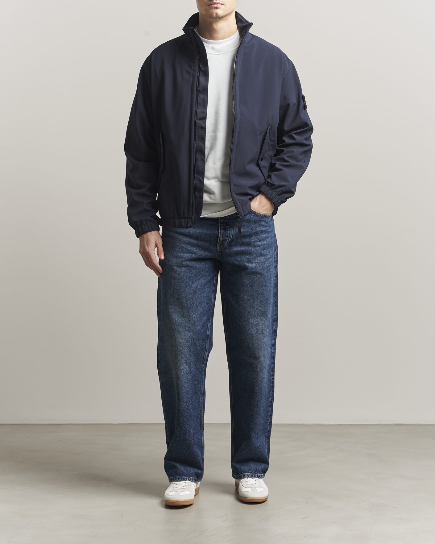 Stone Island Soft Shell Jacket Navy at CareOfCarl.com
