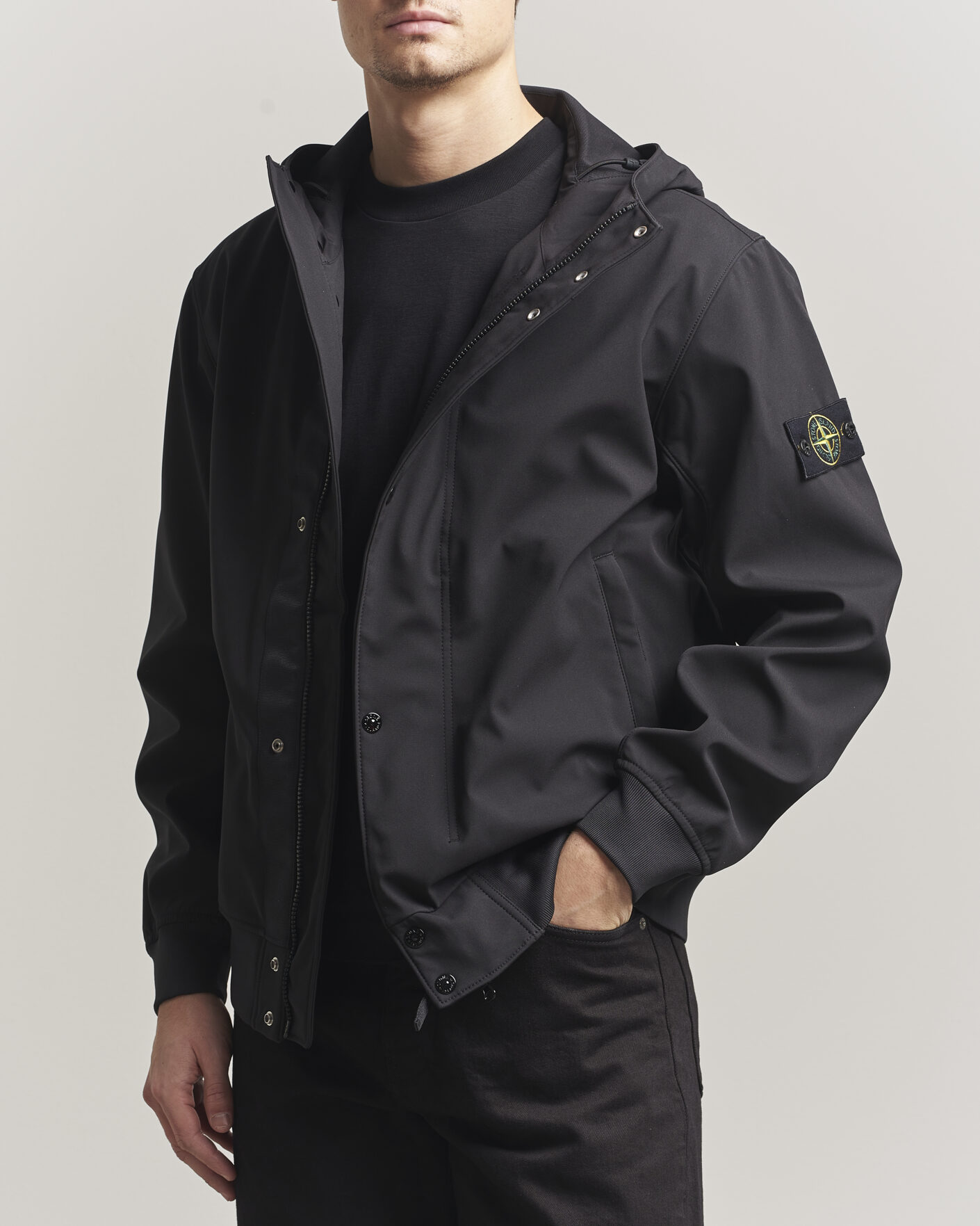 Stone Island Nylon Metal Hooded Jacket Black at CareOfCarl.com