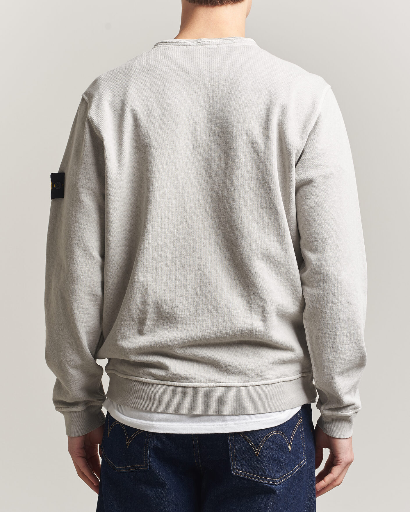 Men | Sweaters & Knitwear | Stone Island | Old Dyed Cotton Sweatshirt Pearl Grey