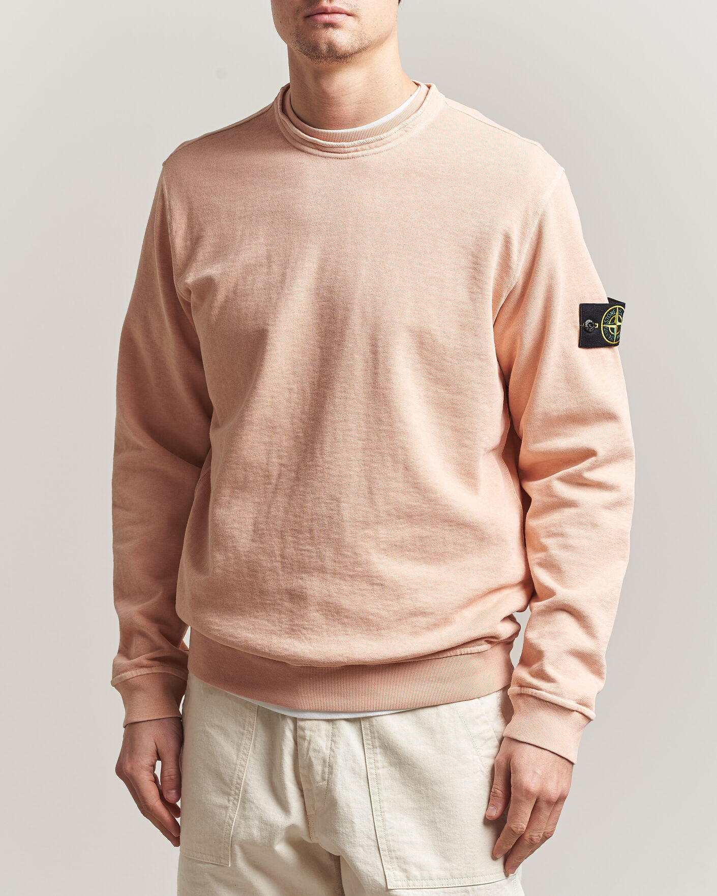 Men | Sweaters & Knitwear | Stone Island | Old Dyed Cotton Sweatshirt Plaster Pink