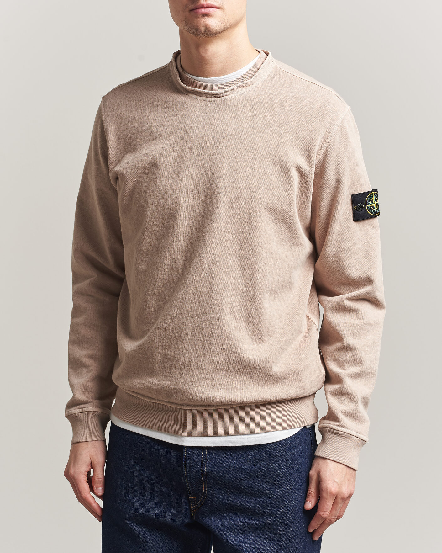 Men | Sweaters & Knitwear | Stone Island | Old Dyed Cotton Sweatshirt Desert