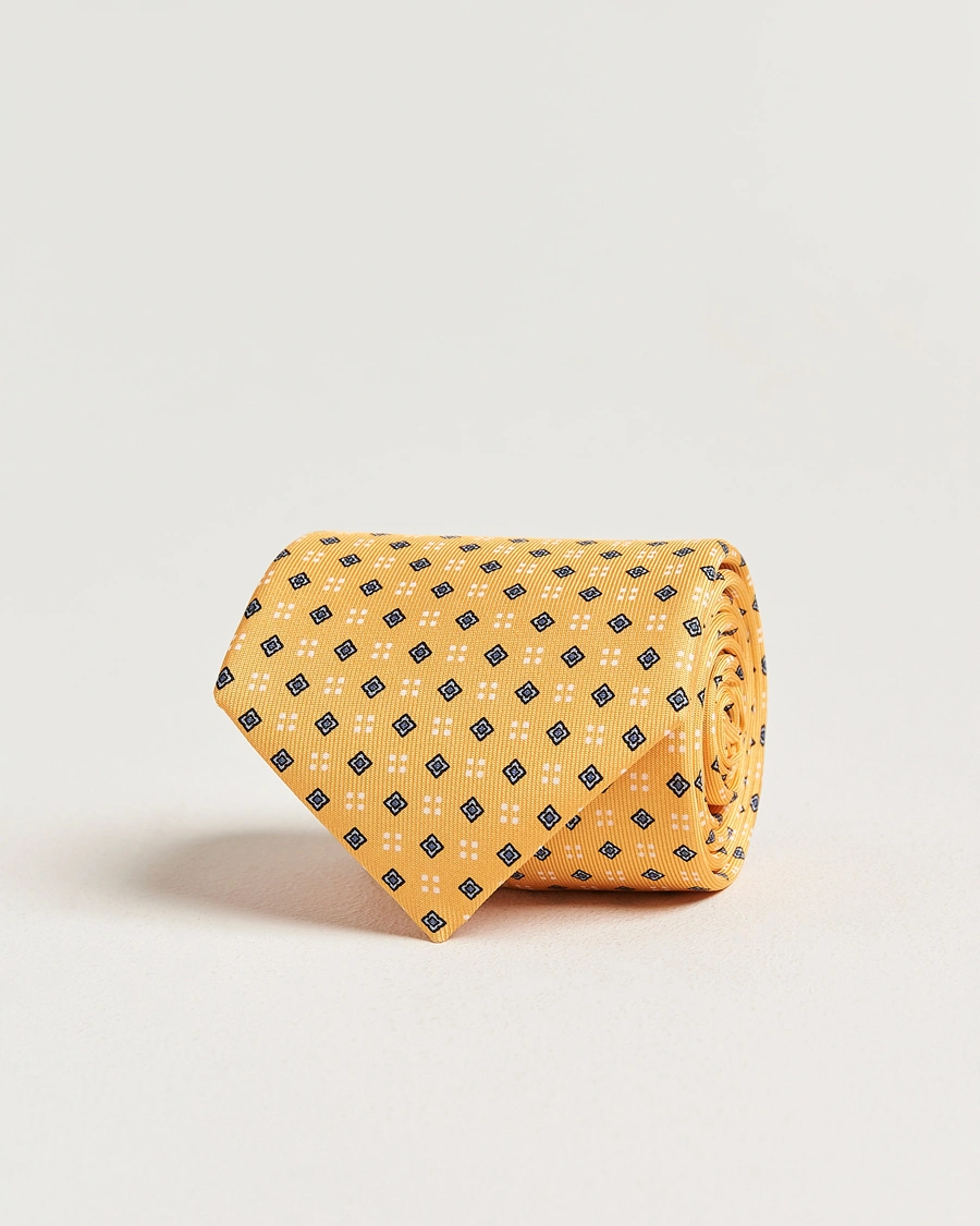 Men | Ties | E. Marinella | 3-Fold Printed Silk Tie Yellow
