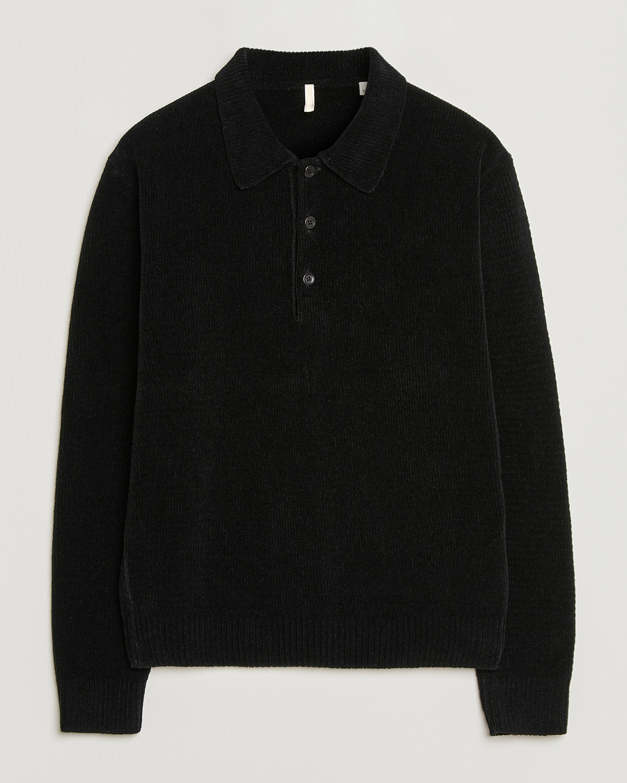 Men | Polo Shirts | Sunflower | Chenile Long Sleeve Polo Black