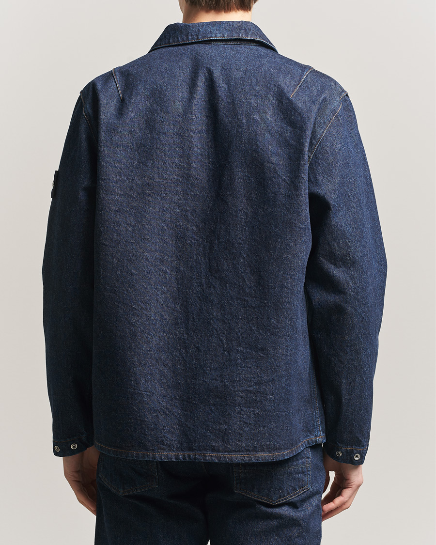 Men | Coats & Jackets | Stone Island | Denim Zip Shirt Jacket Blue Rinse