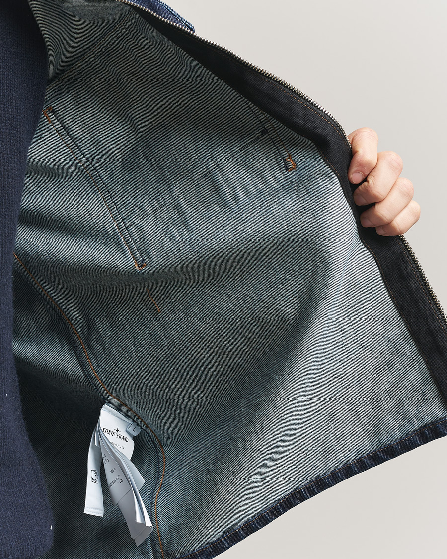 Men | Coats & Jackets | Stone Island | Denim Zip Shirt Jacket Blue Rinse