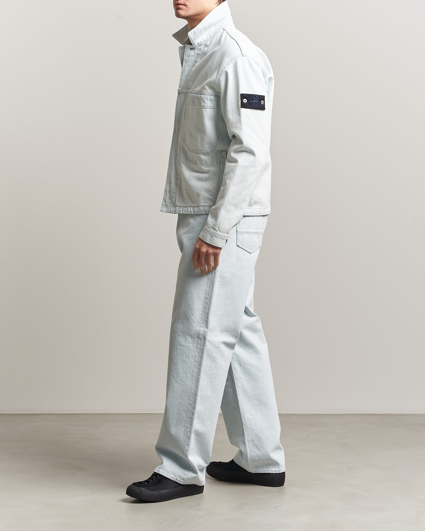 Stone Island Loose Fit Denim Jeans Blue Extra Bleach at CareOfCarl.com