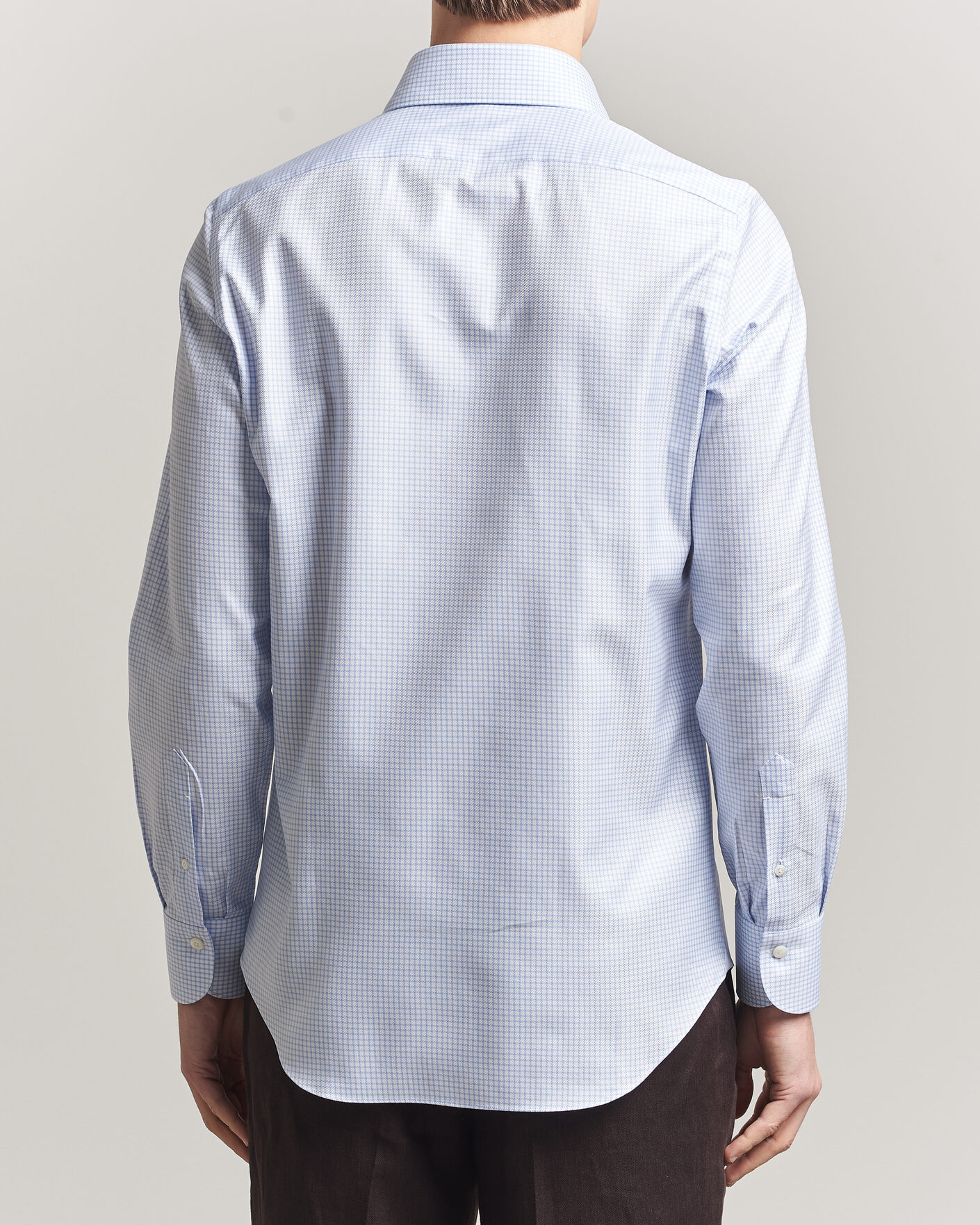 Men | Shirts | Finamore Napoli | Milano Slim Twill Shirt Light Blue Check