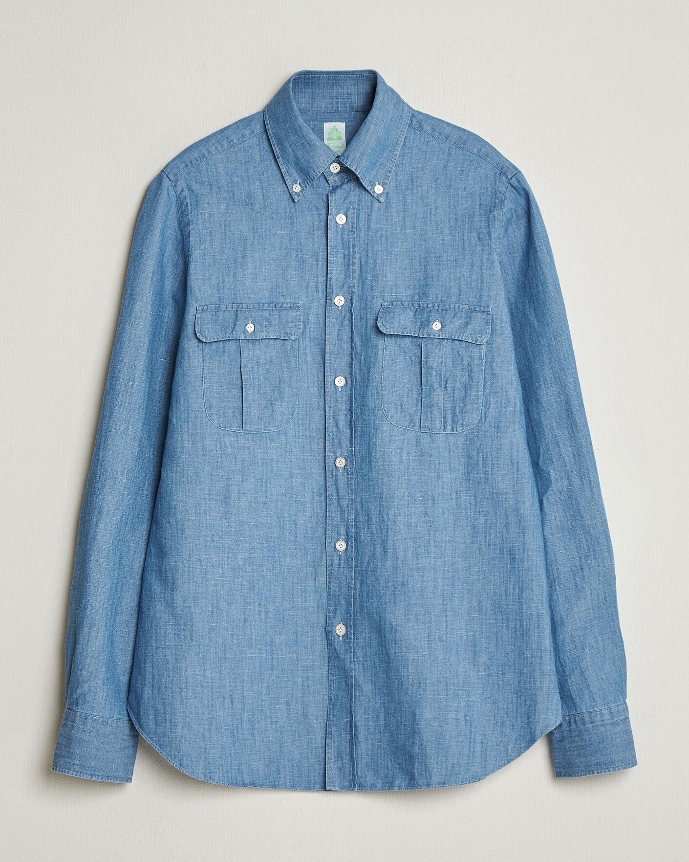 Men | Shirts | Finamore Napoli | Double Pocket Overshirt Light Blue