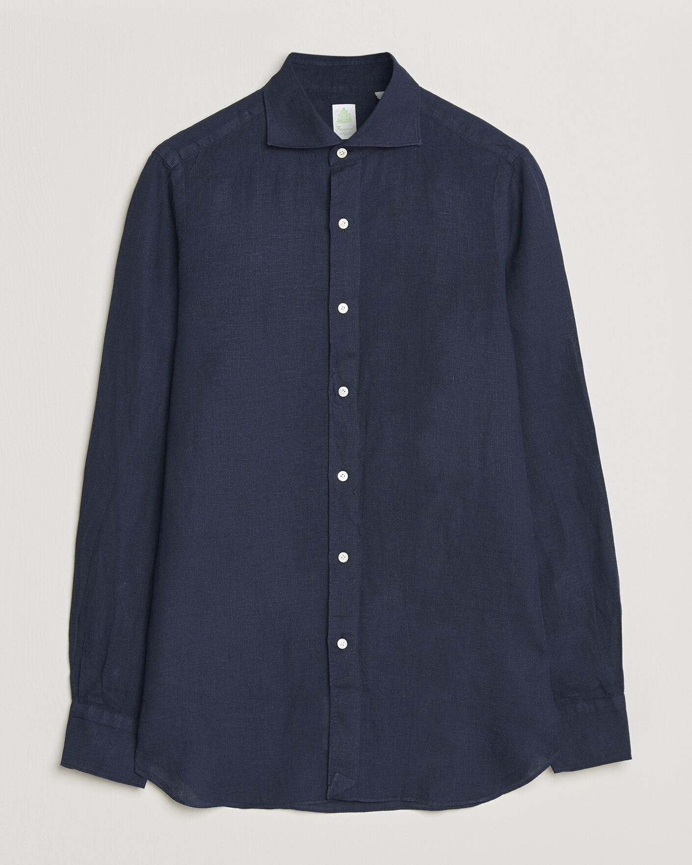 Finamore Napoli Gaeta Linen Shirt Navy at CareOfCarl.com