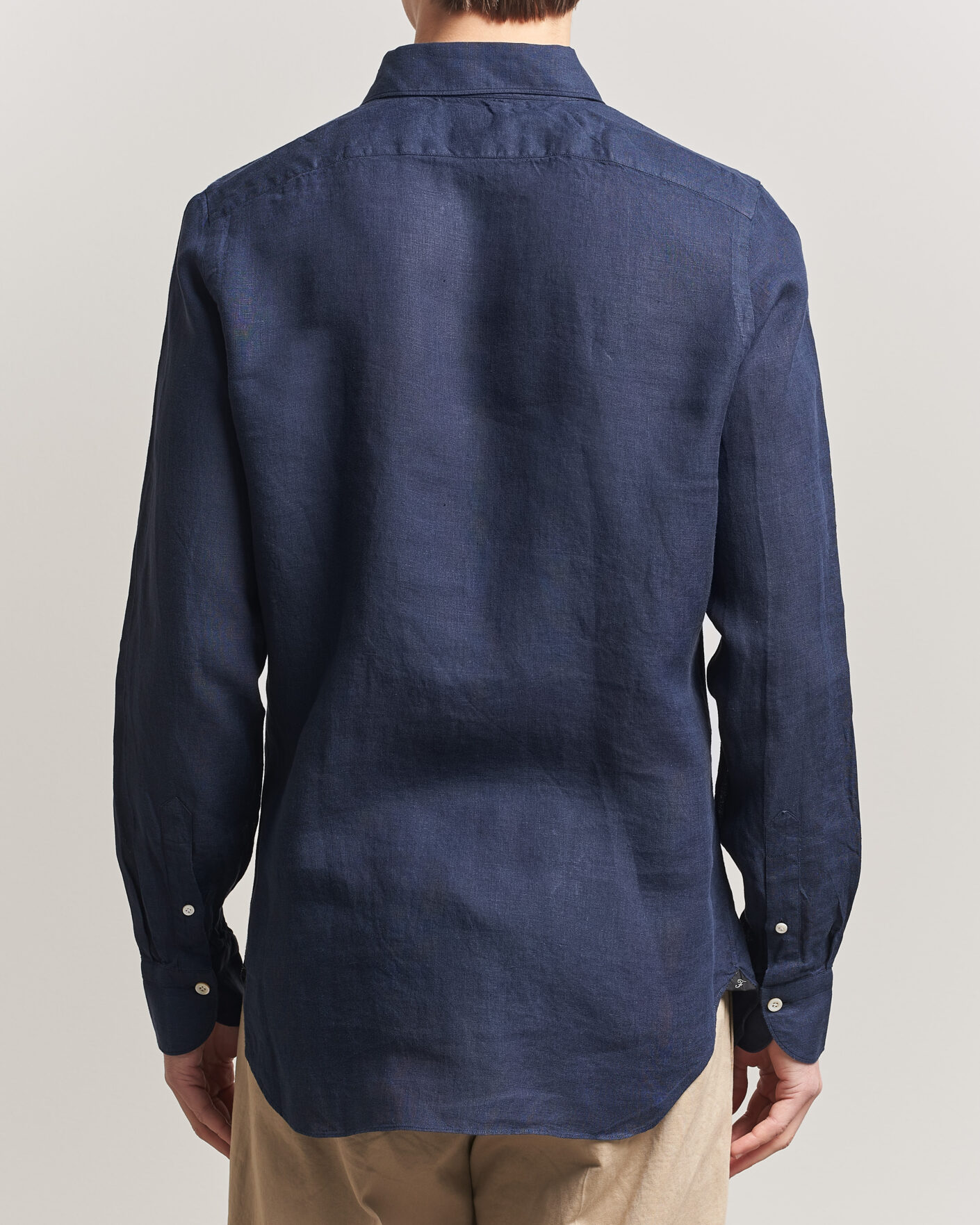 Finamore Napoli Gaeta Linen Shirt Navy at CareOfCarl.com