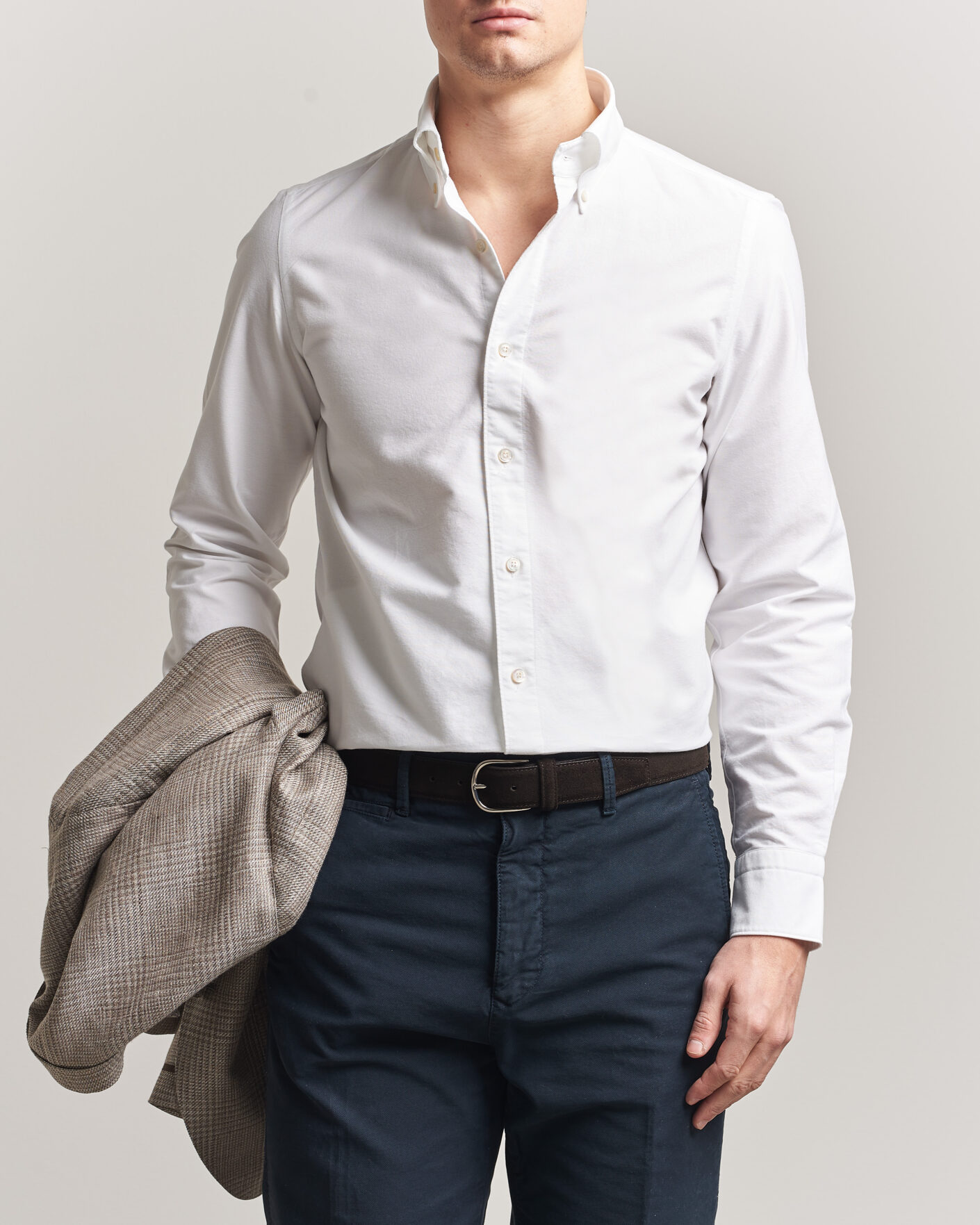 Finamore Napoli Gaeta Oxford Button Down Shirt White at CareOfCarl.com