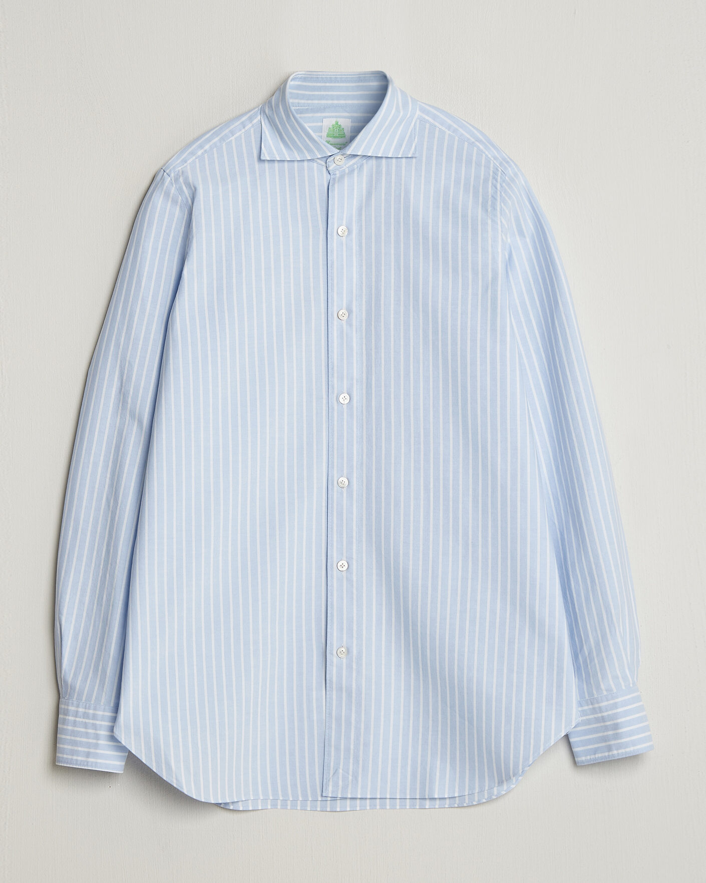 Finamore Napoli Gaeta Pinpoint Oxford Shirt Light Blue Stripe at