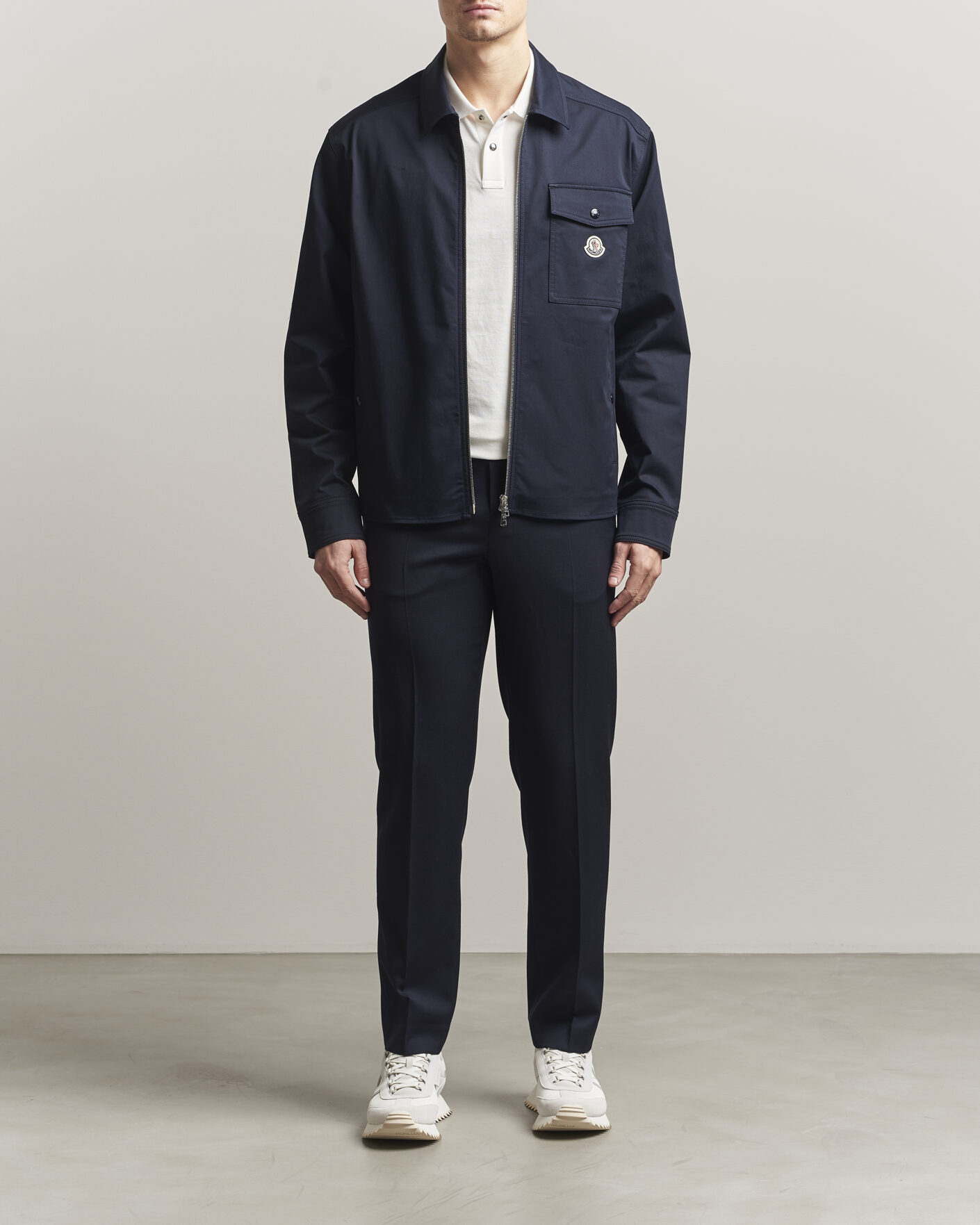 Moncler Zip Overshirt Navy at CareOfCarl.com