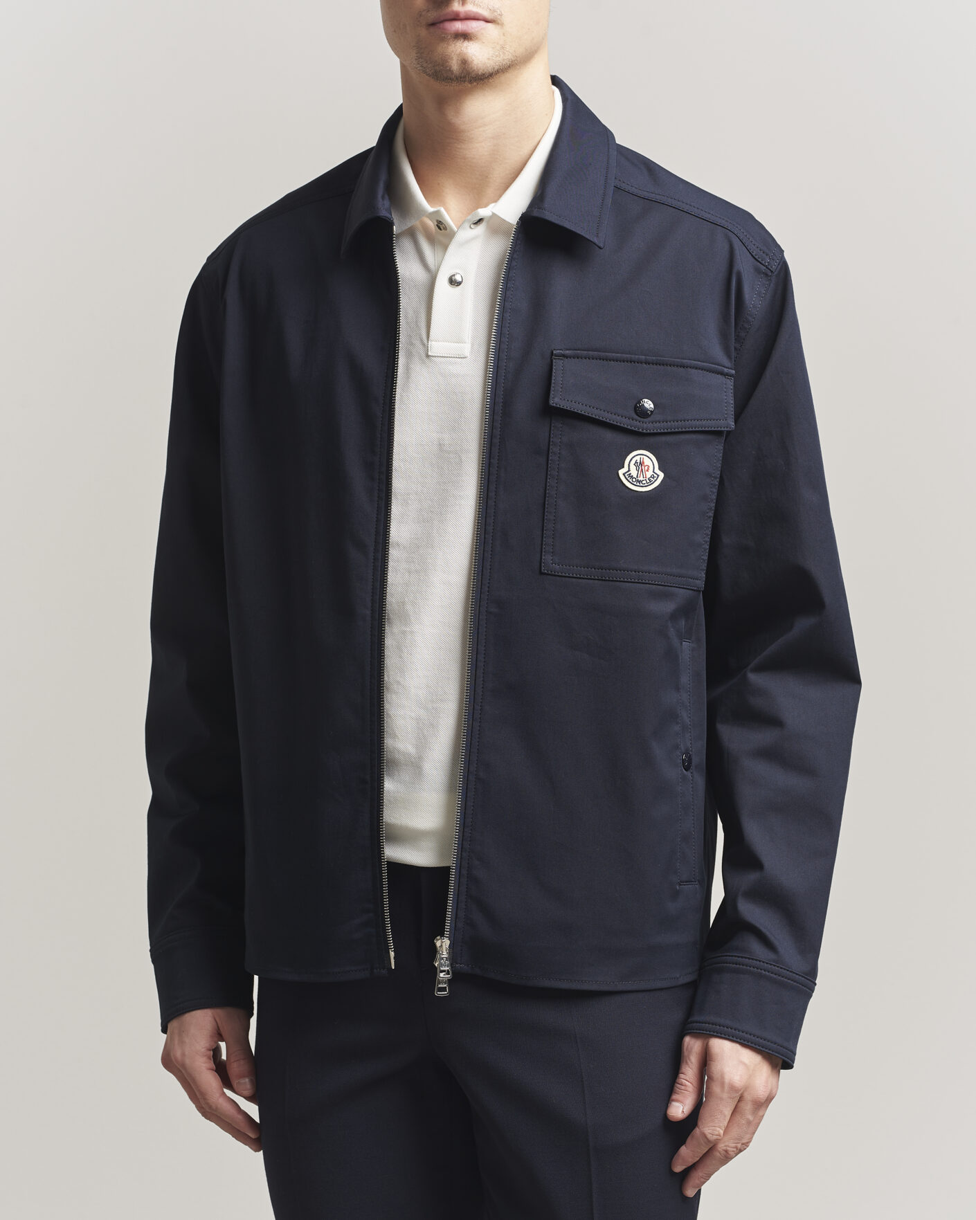 Moncler Zip Overshirt Navy at CareOfCarl.com