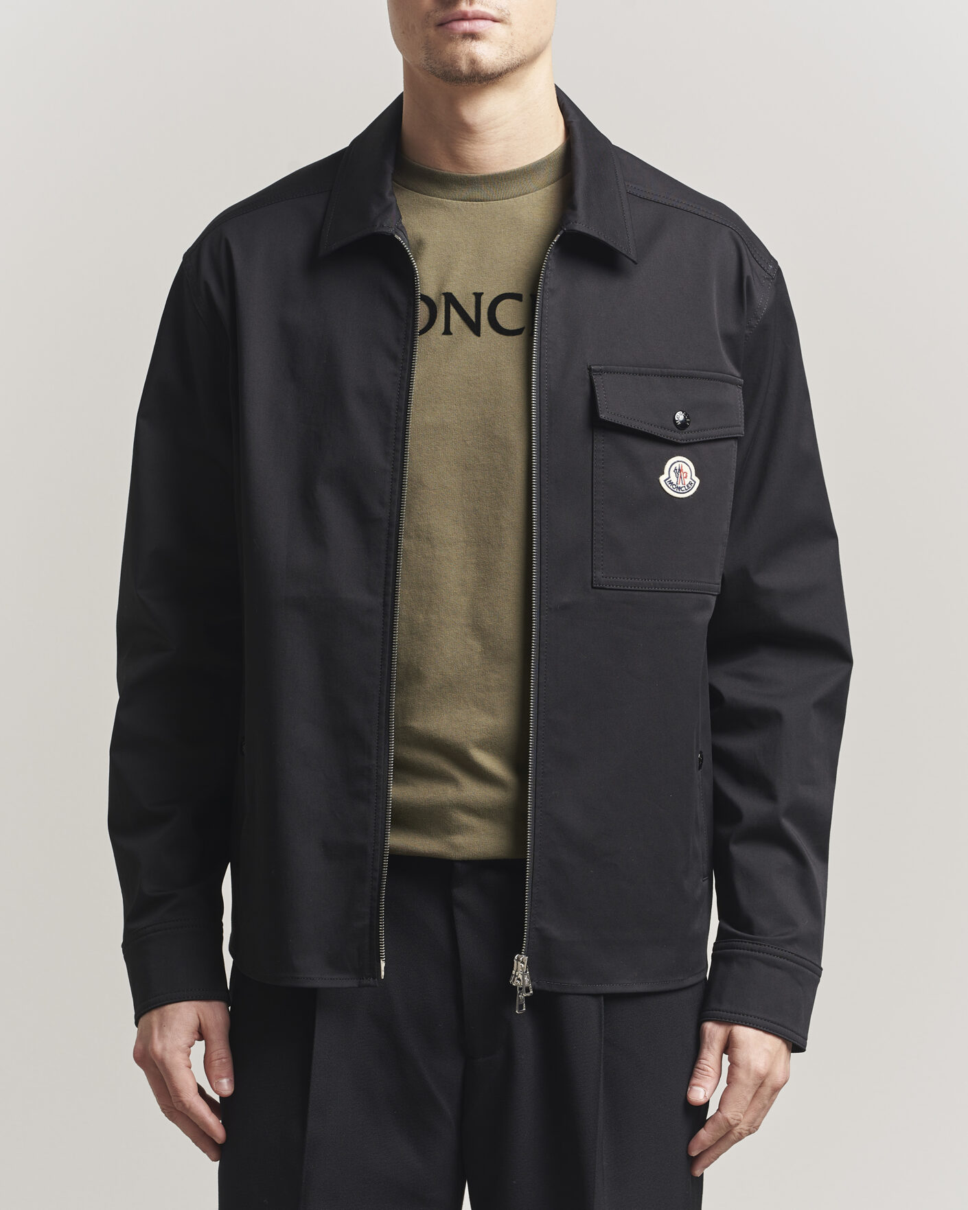 Men | Shirts | Moncler | Zip Overshirt Black