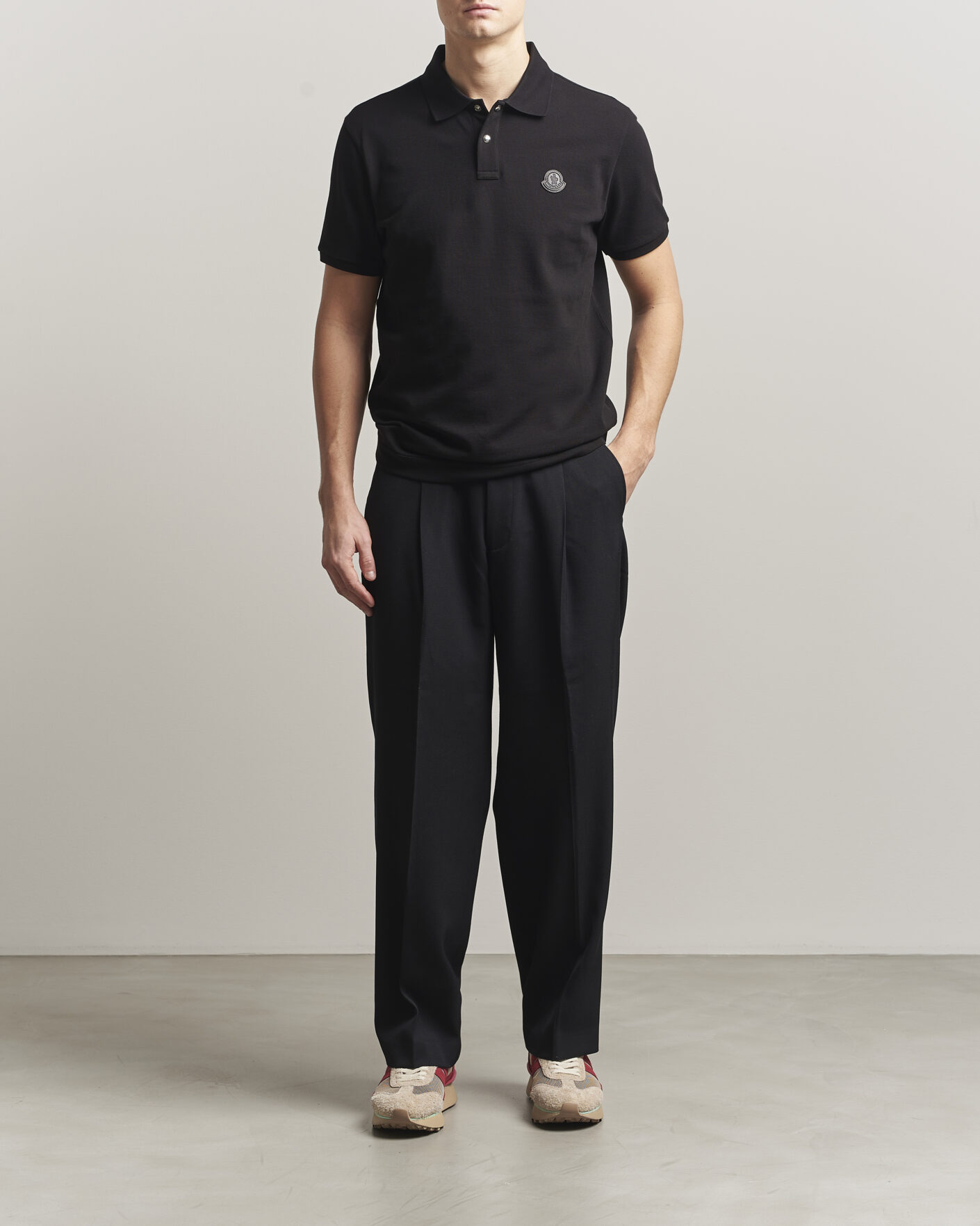 Moncler Luxury Logo Polo Black at CareOfCarl.com