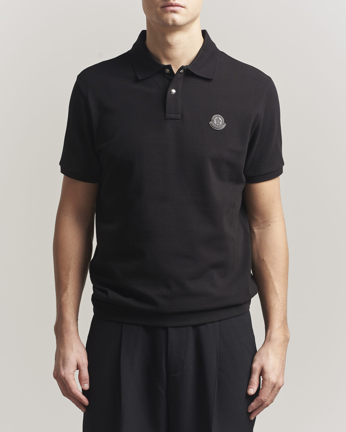 Moncler Luxury Logo Polo Black at CareOfCarl.com