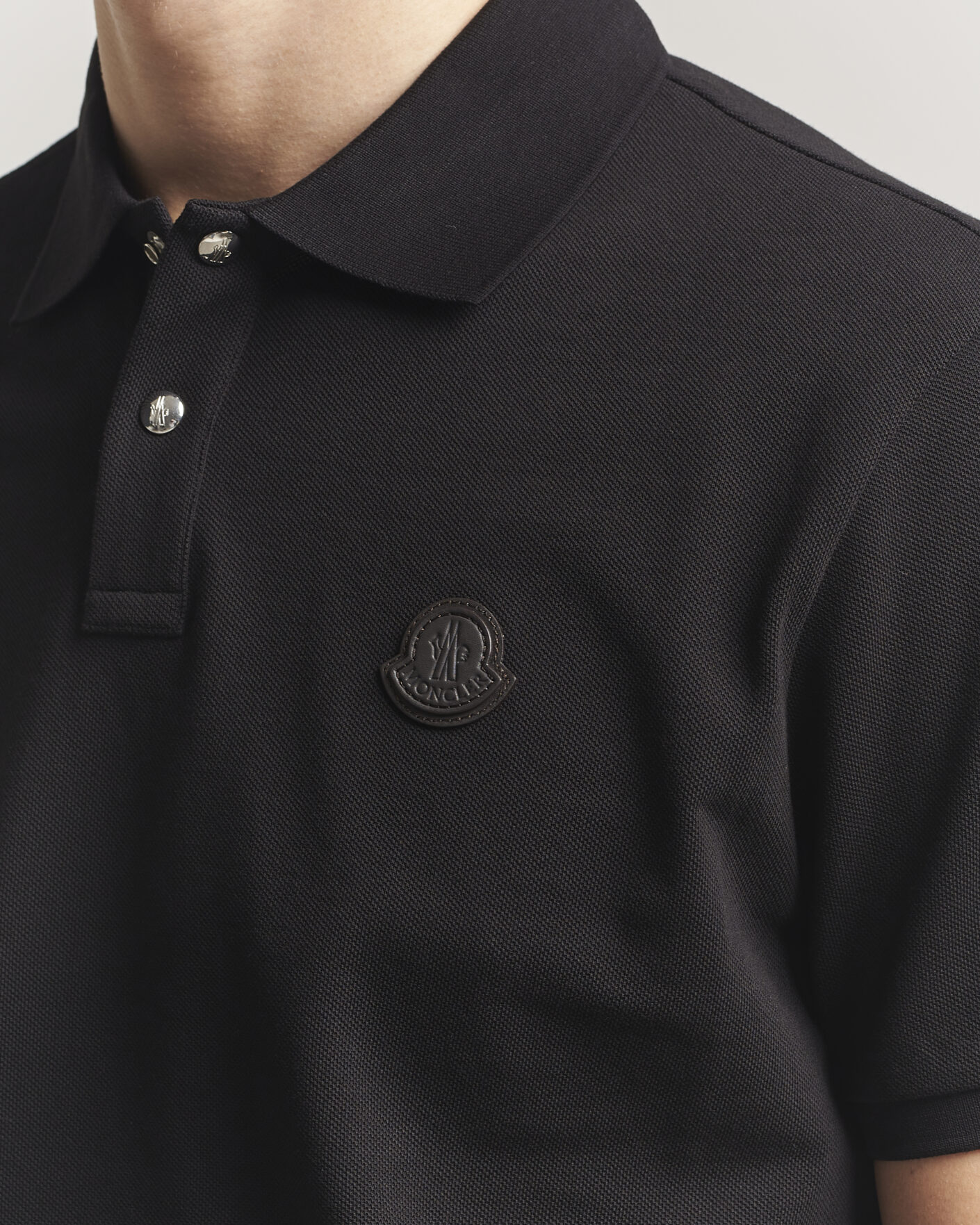 Moncler Luxury Logo Polo Black at CareOfCarl.com
