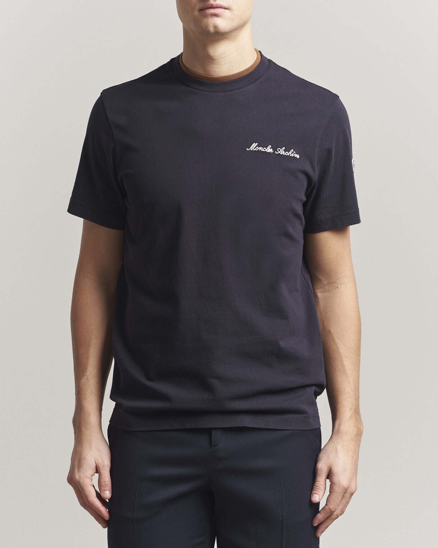 Moncler Signature Logo T-Shirt Navy at CareOfCarl.com