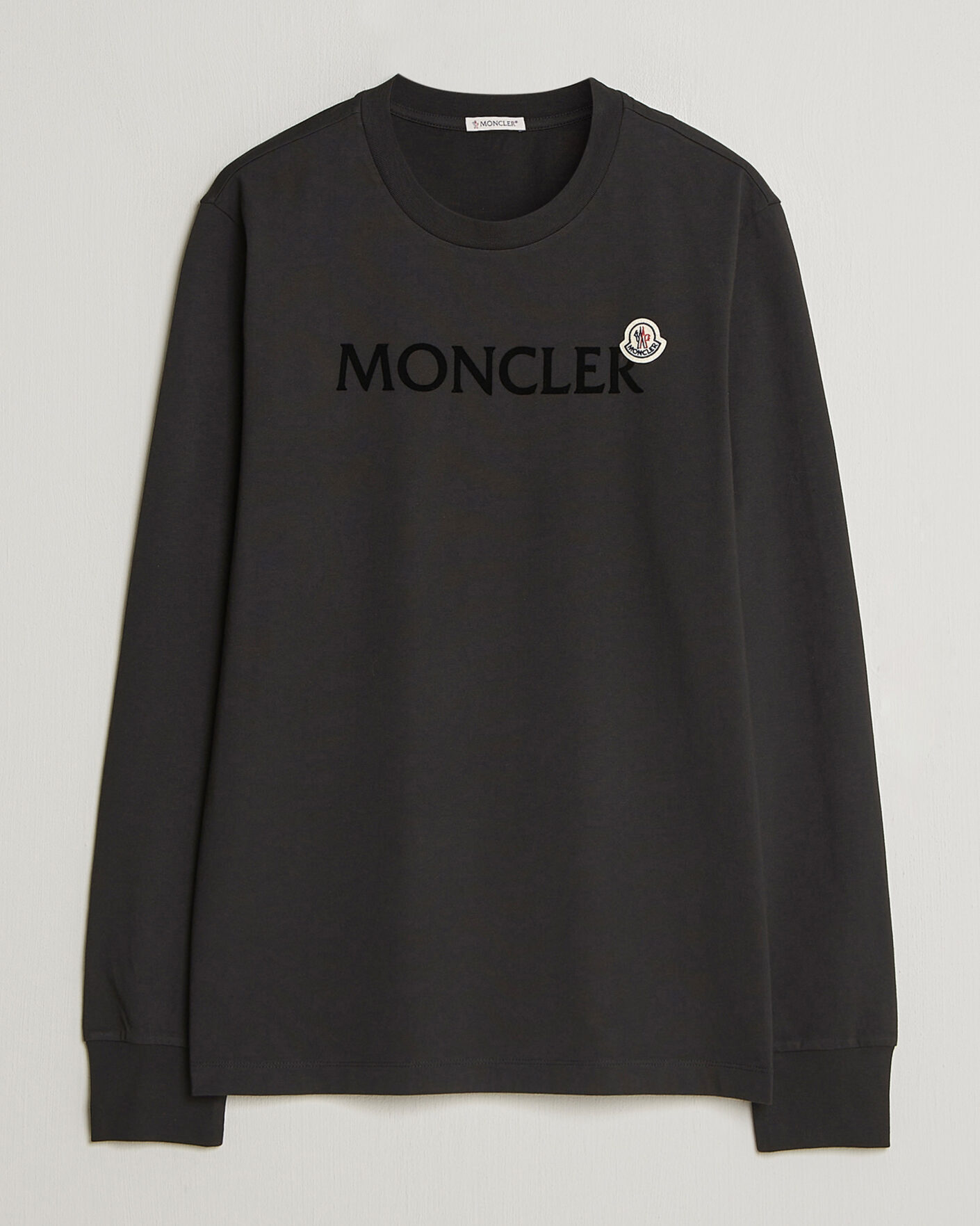 Moncler Lettering Logo Long Sleeve T-Shirt Black at CareOfCarl.com