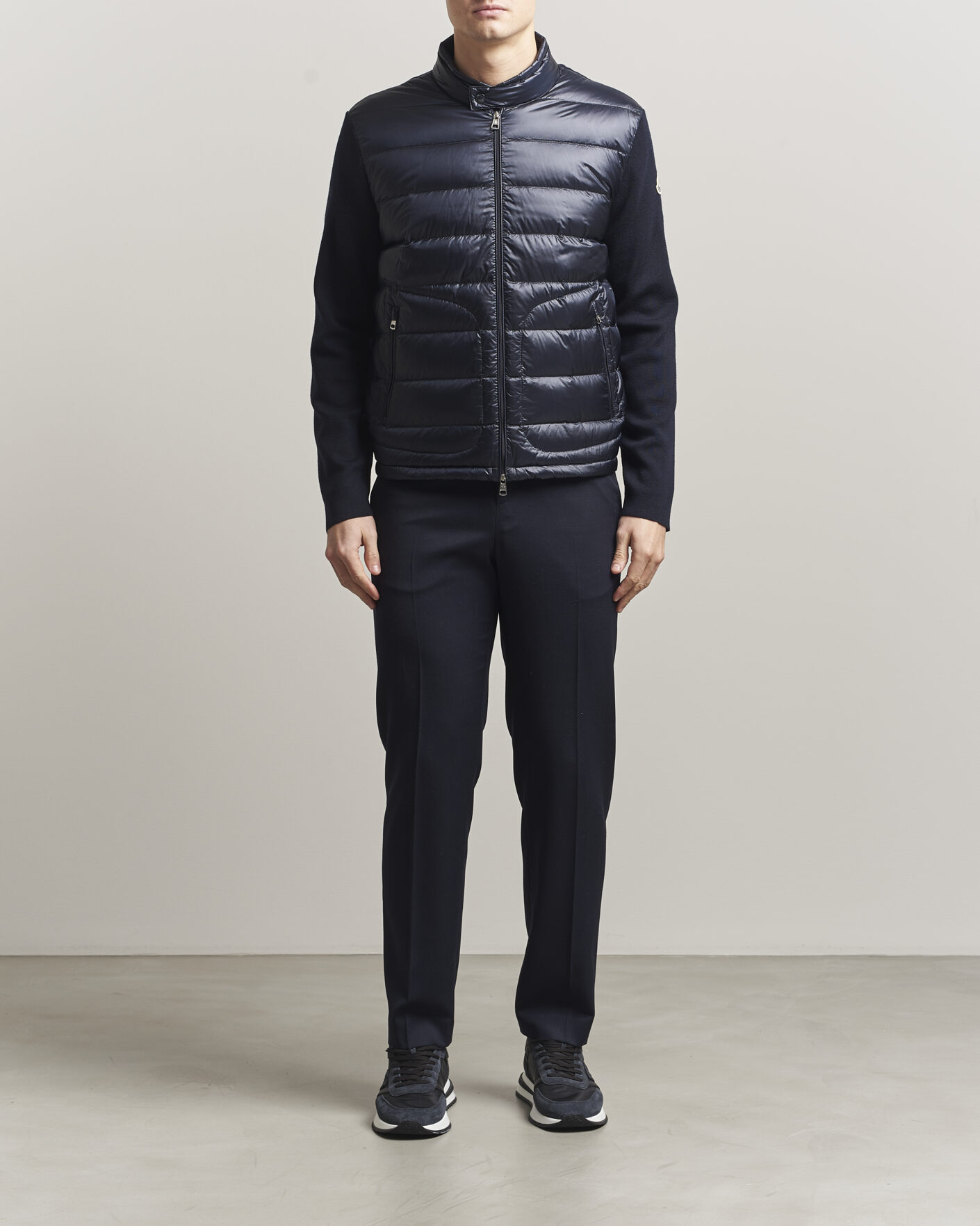 Men | Coats & Jackets | Moncler | Hybrid Laque Zip Cardigan Navy