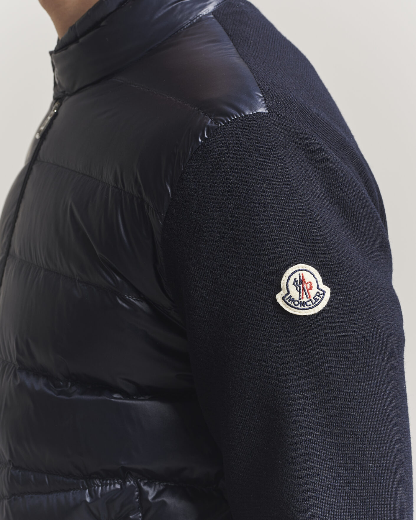 Men | Coats & Jackets | Moncler | Hybrid Laque Zip Cardigan Navy