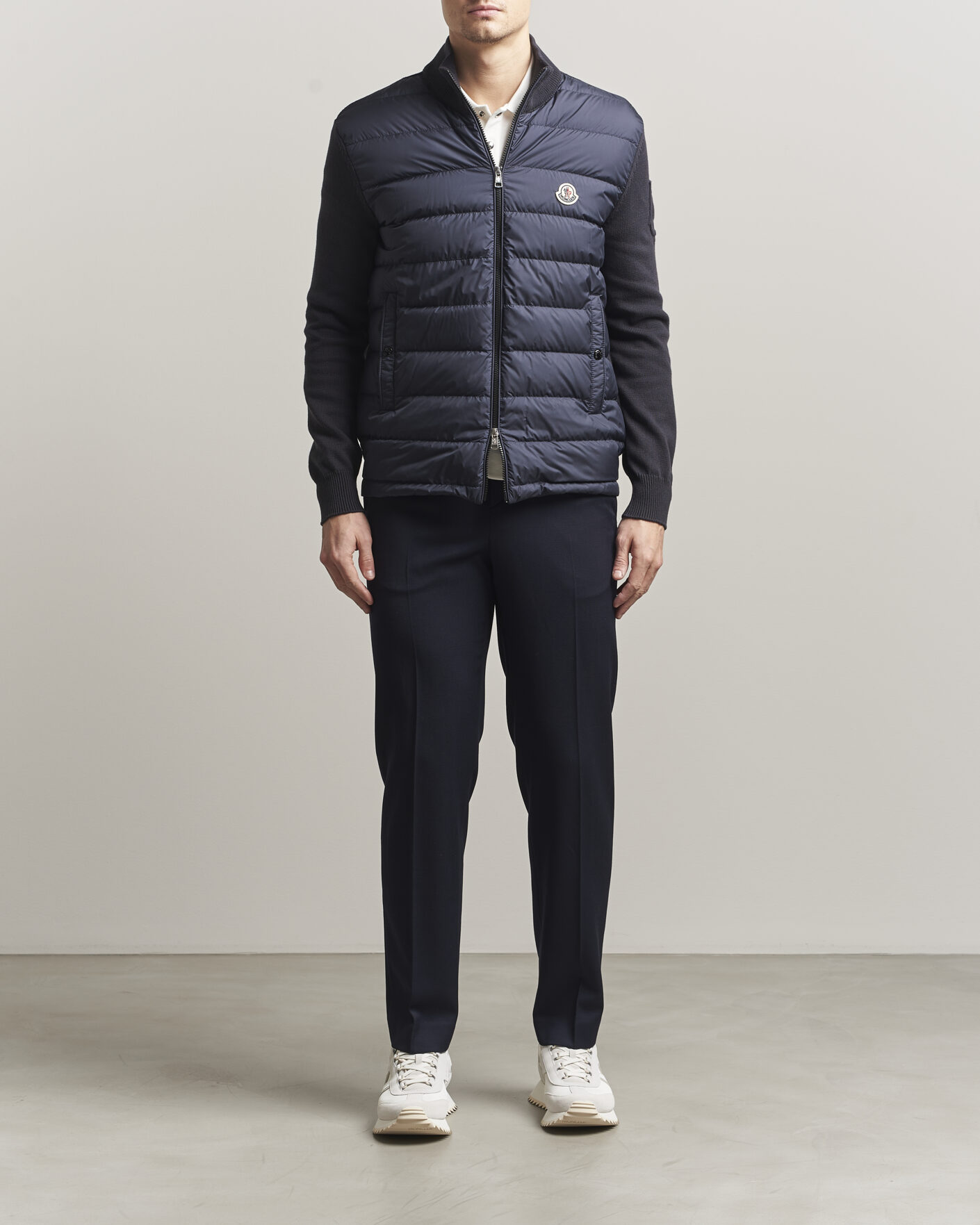 Moncler Hybrid Zip Cardigan Navy at CareOfCarl.com