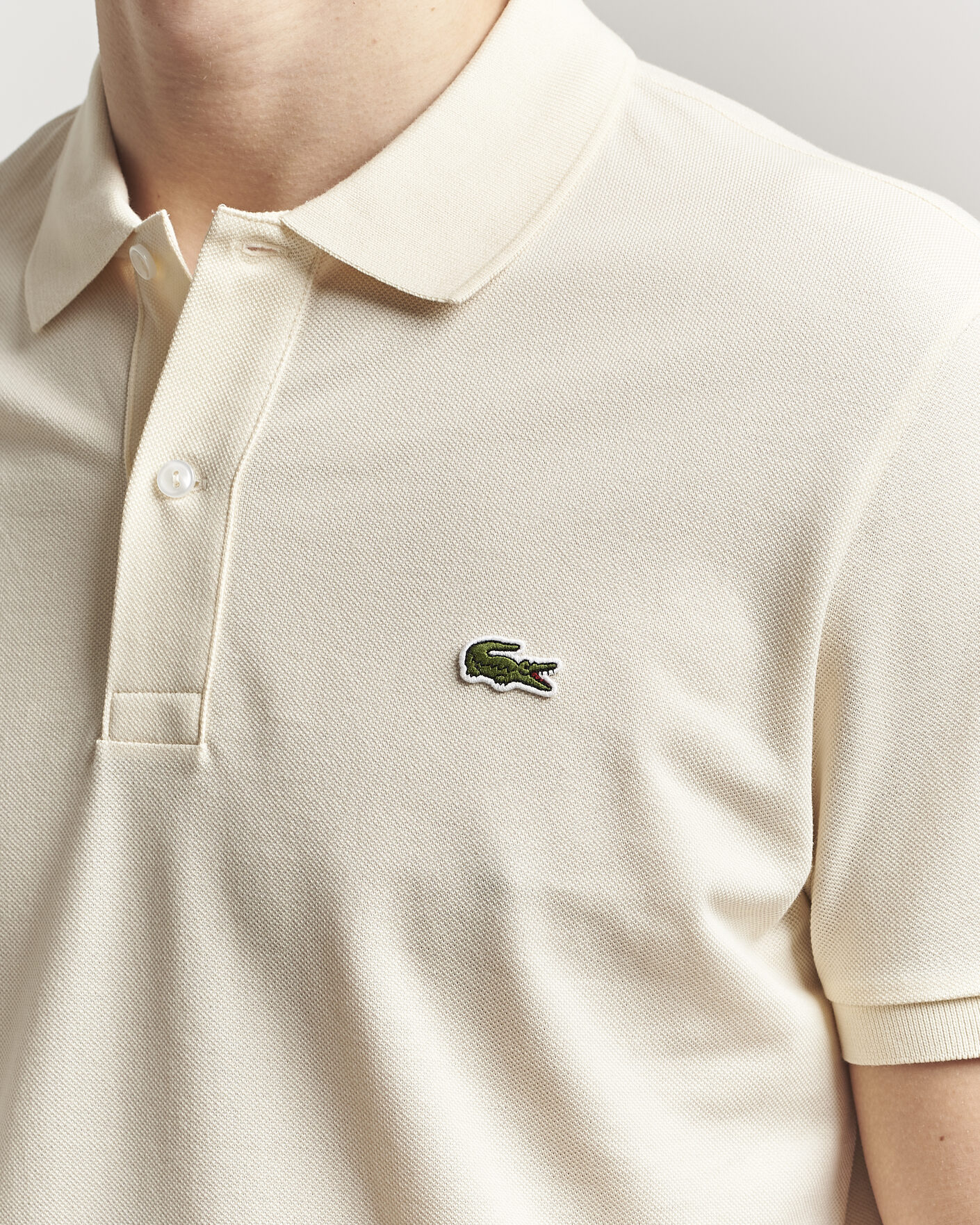 Men | Polo Shirts | Lacoste | Slim Fit Polo Piké Naturel Clair