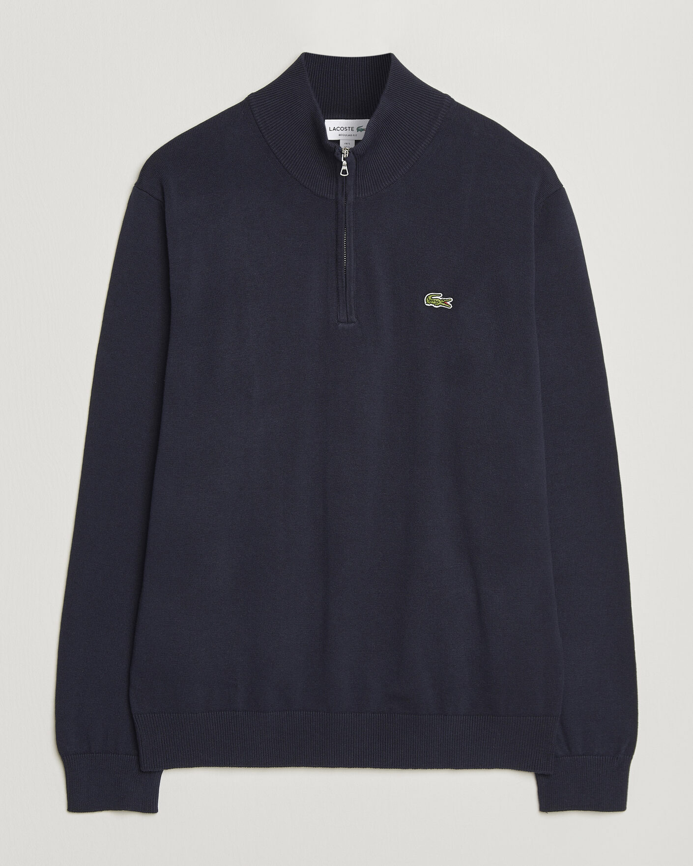 Men | Sweaters & Knitwear | Lacoste | Cotton Knitted Half Zip Navy Blue