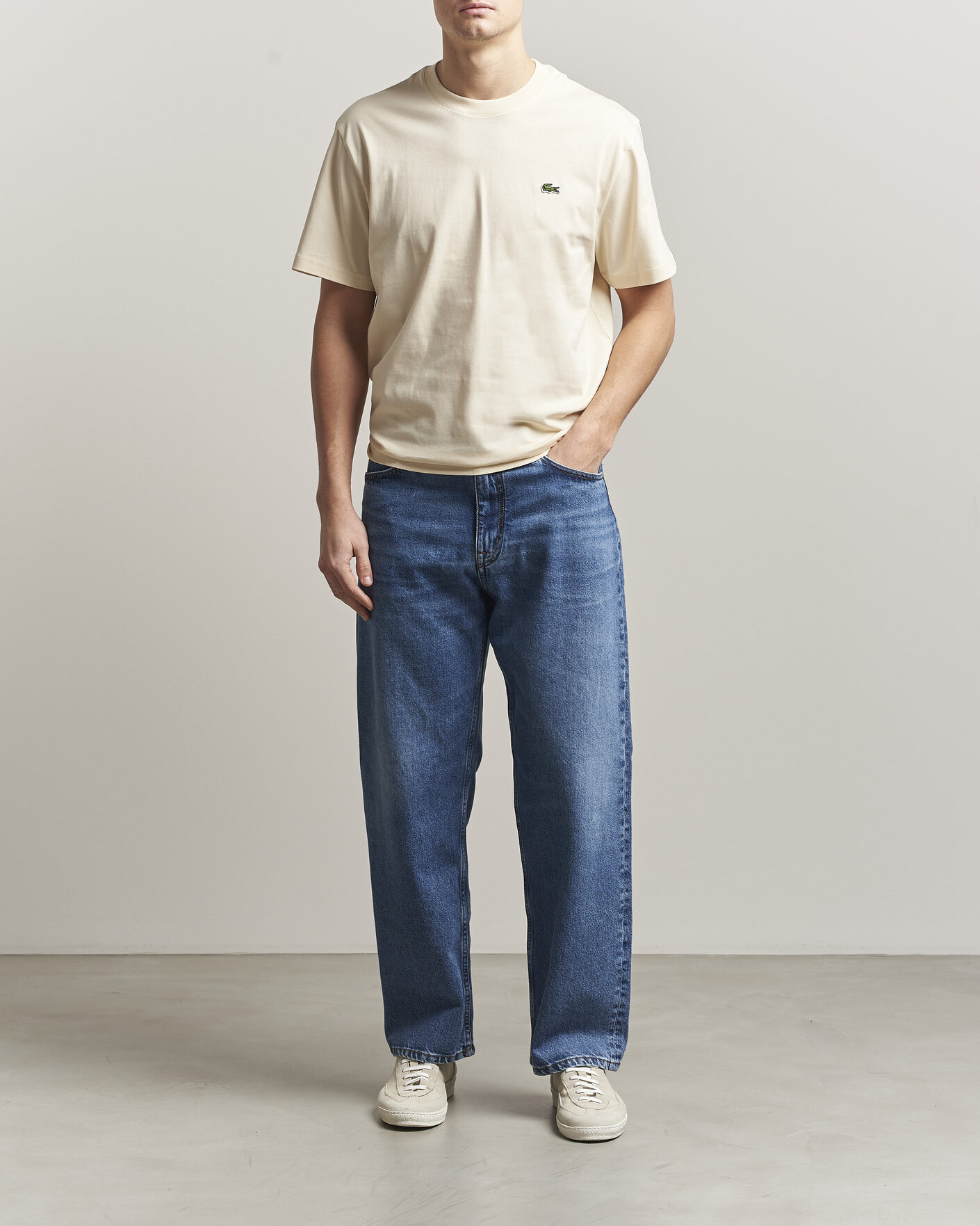 Men | T-Shirts | Lacoste | Crew Neck T-Shirt Naturel Clair