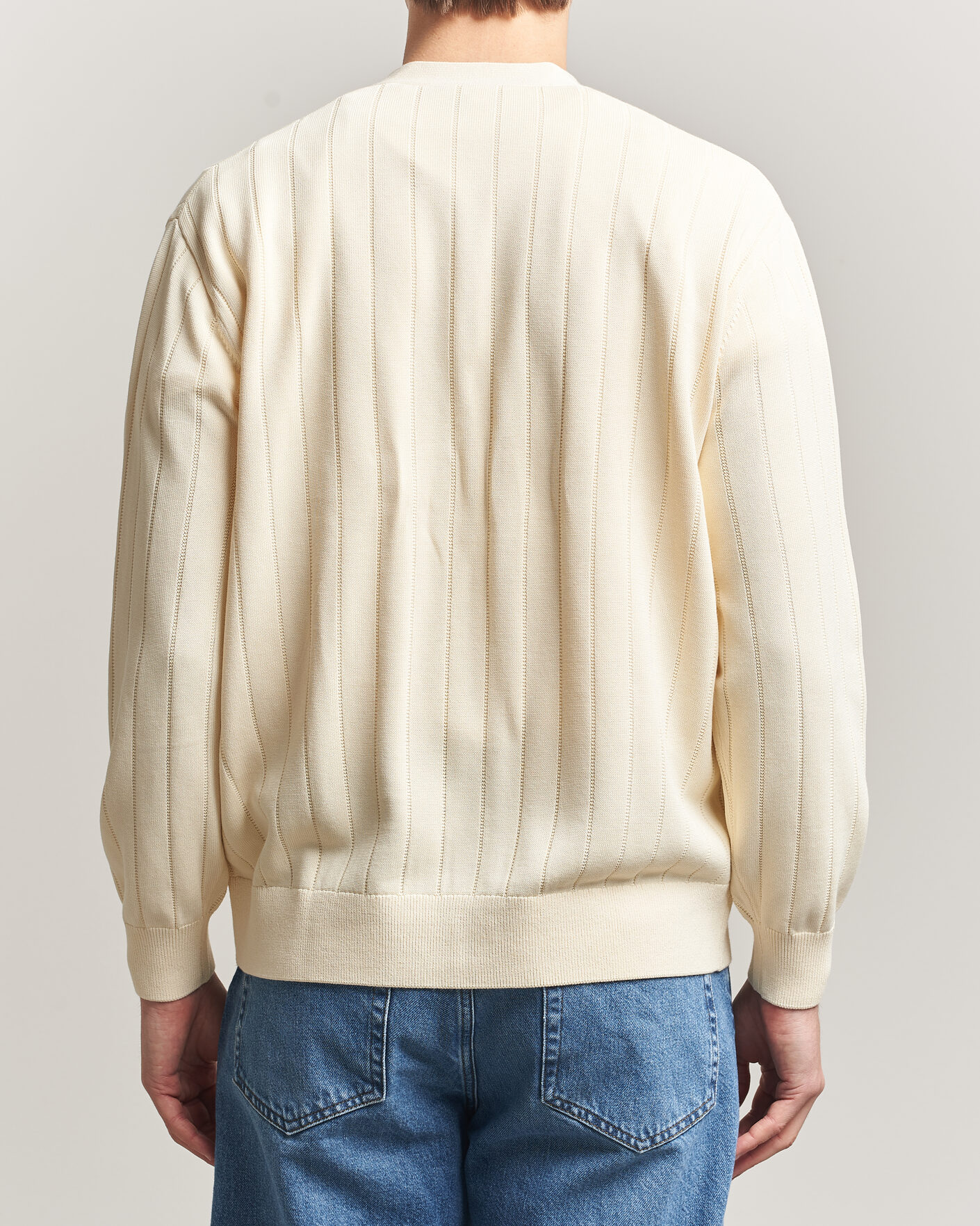 Men | Sweaters & Knitwear | Lacoste | Cotton Structured Knitted Cardigan Naturel Clair