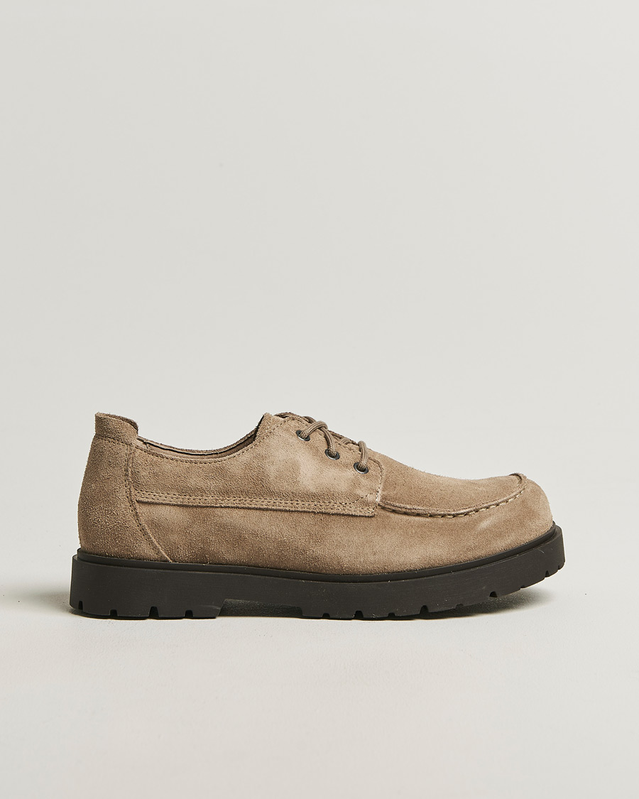 Men | Oxford Shoes | BIRKENSTOCK | Highwood Moc Lace Gray Taupe Suede