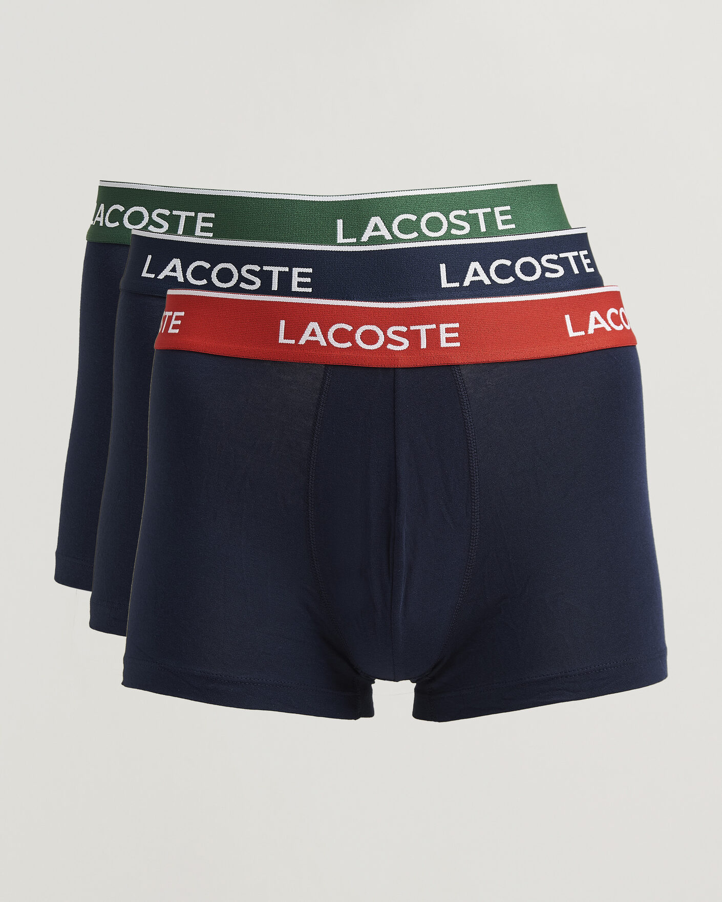 Men | Underwear & Socks | Lacoste | 3-Pack Stretch Cotton Trunks Navy Blue