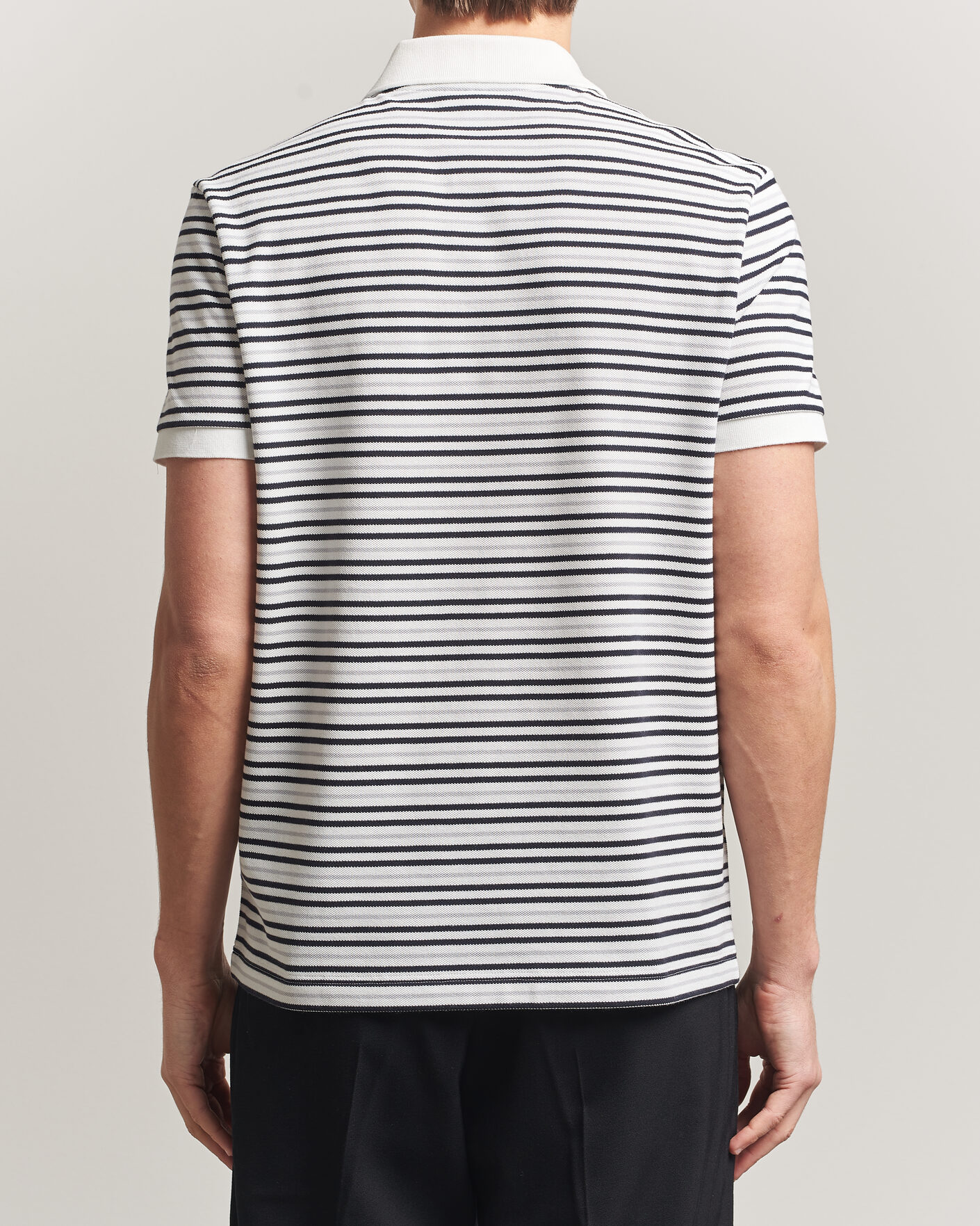 Men | Polo Shirts | Lacoste | Original Striped Polo Piké Blackbird/Flour