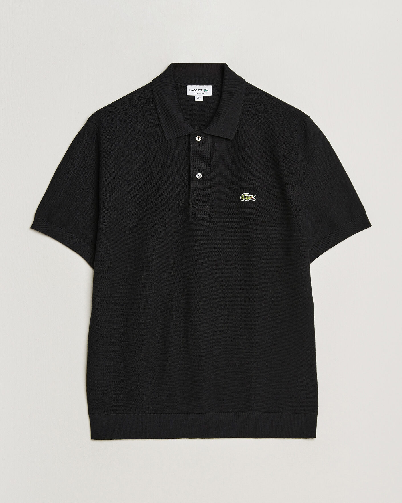 Men | Polo Shirts | Lacoste | Cotton Knitted Polo Black