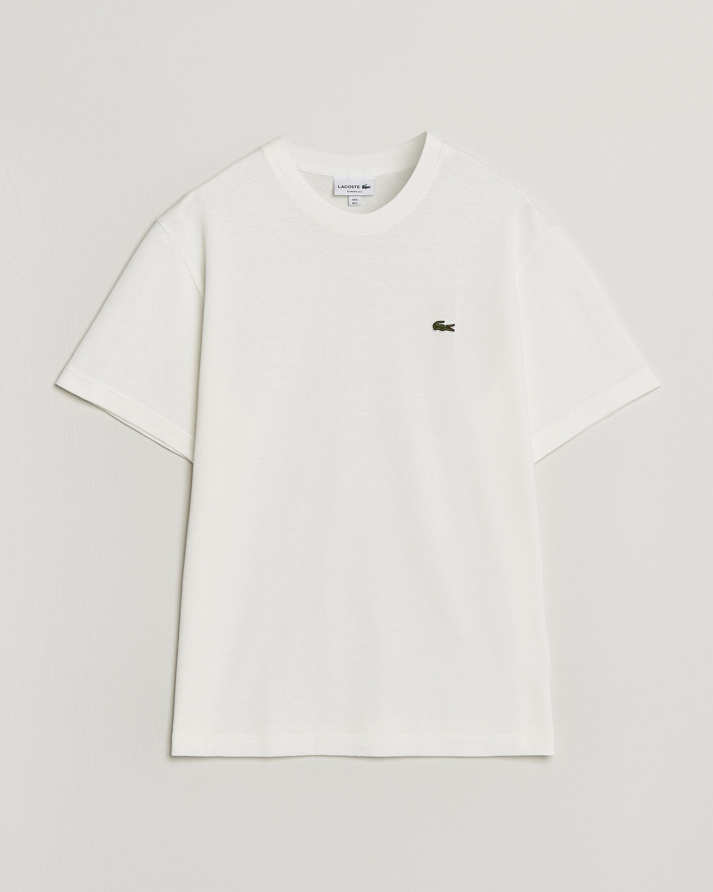 Men | T-Shirts | Lacoste | Cotton/Linen Pique T-Shirt Flour