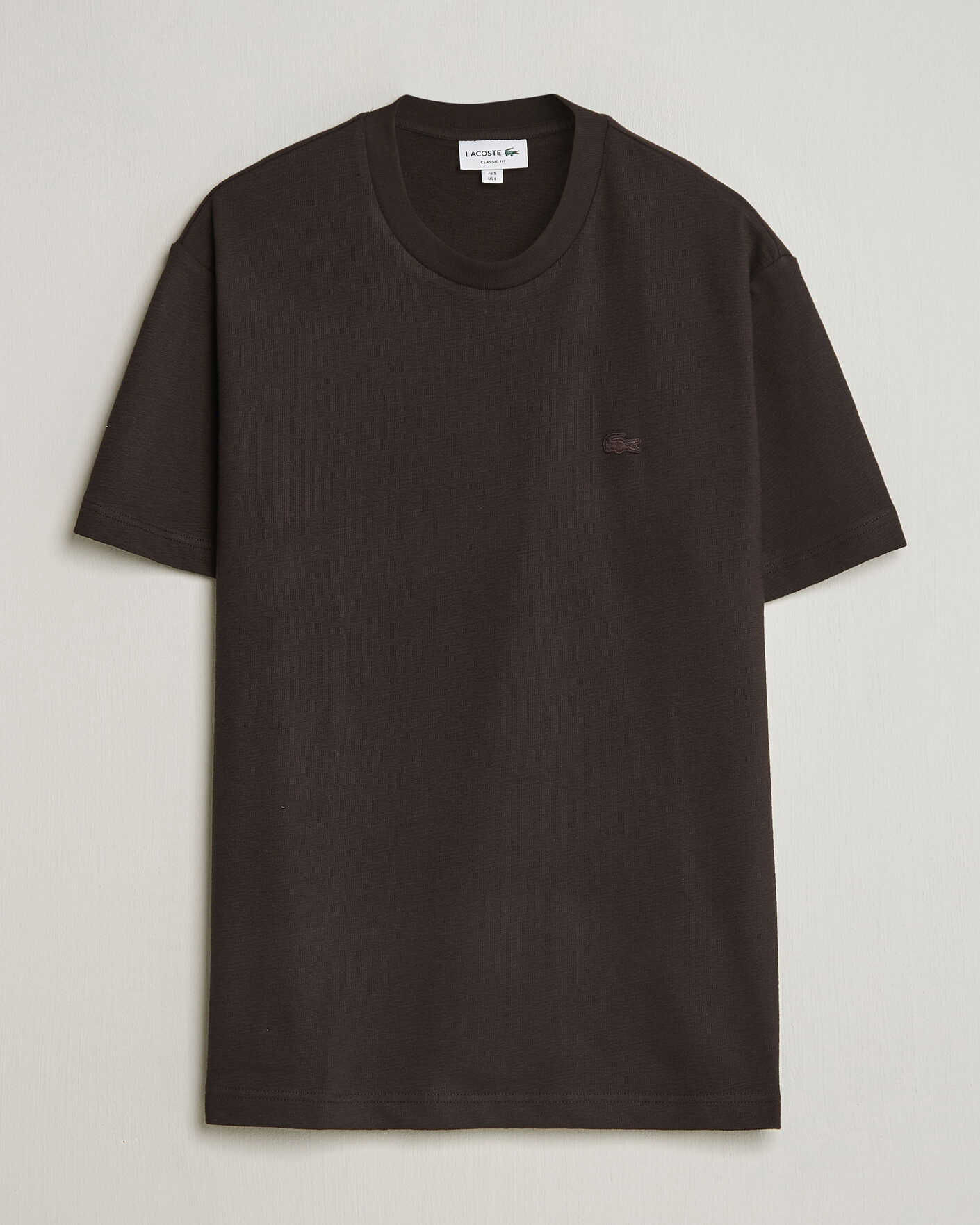 Men | T-Shirts | Lacoste | Textured Cotton T-Shirt Buffalo Brown