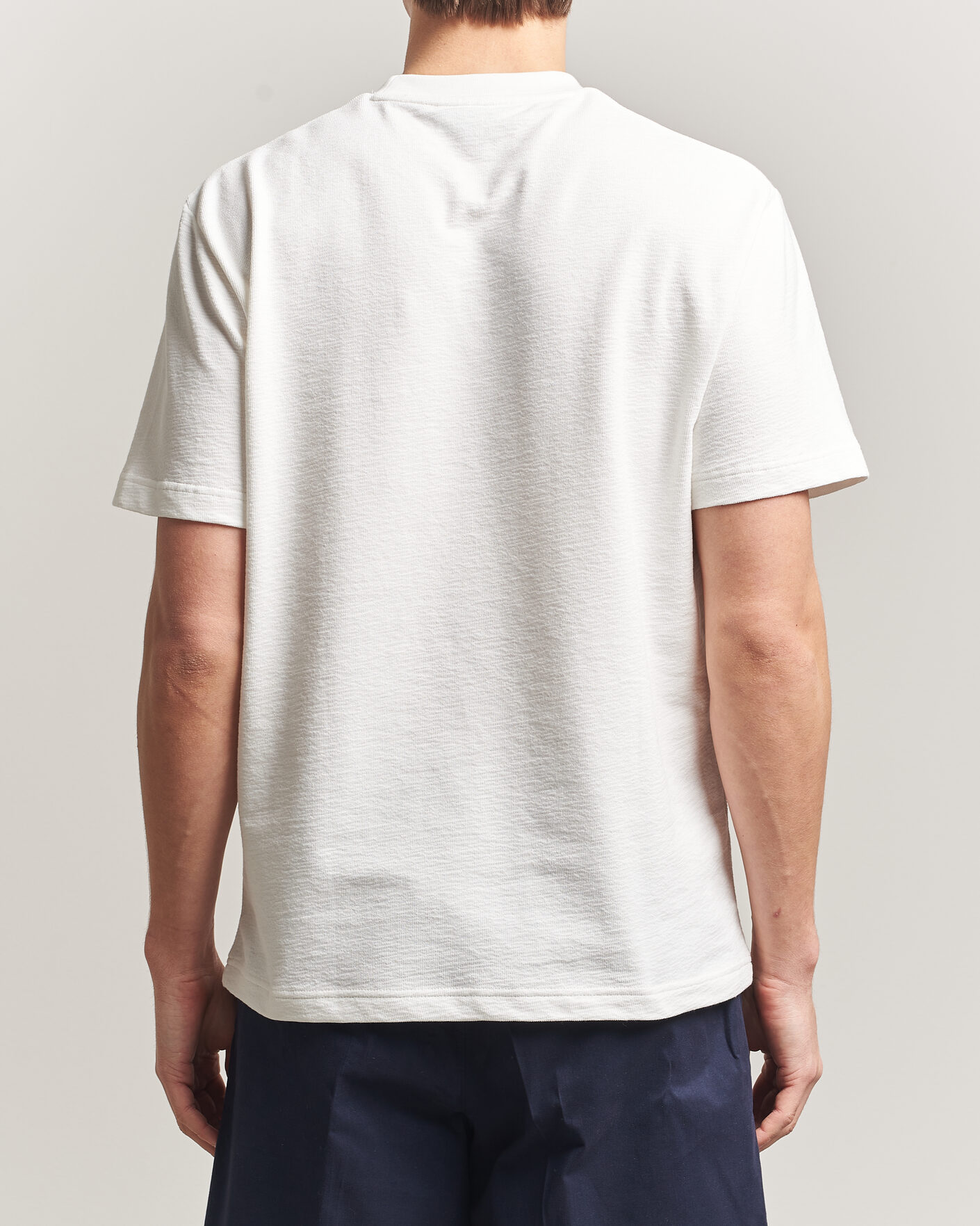 Men | T-Shirts | Lacoste | Textured Cotton T-Shirt Flour