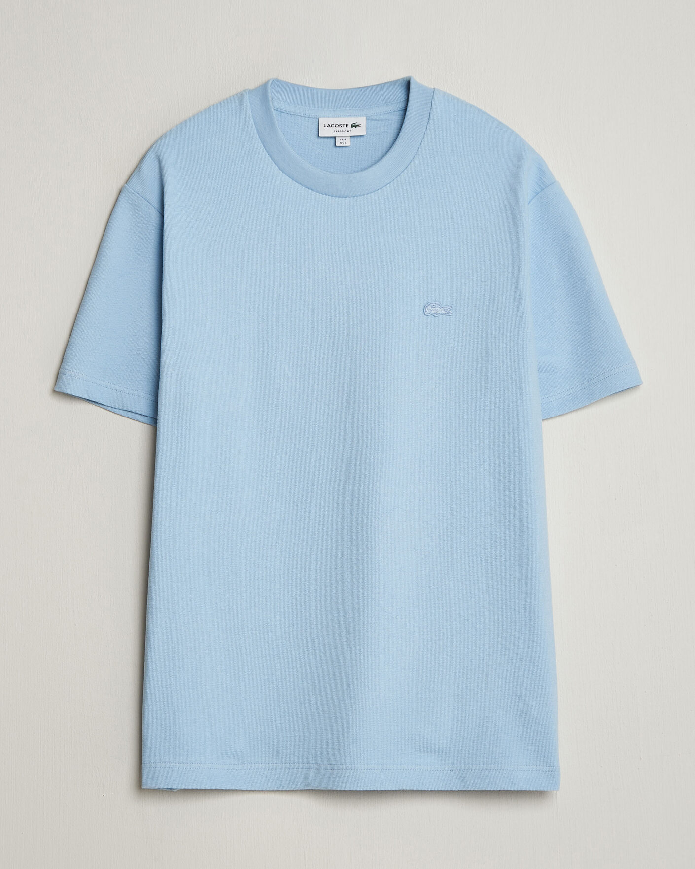 Men | T-Shirts | Lacoste | Textured Cotton T-Shirt Light Blue