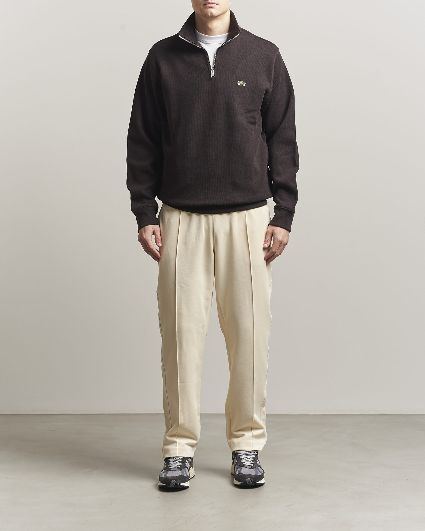 Men | Trousers | Lacoste | Piqué Track Pants Naturel Clair