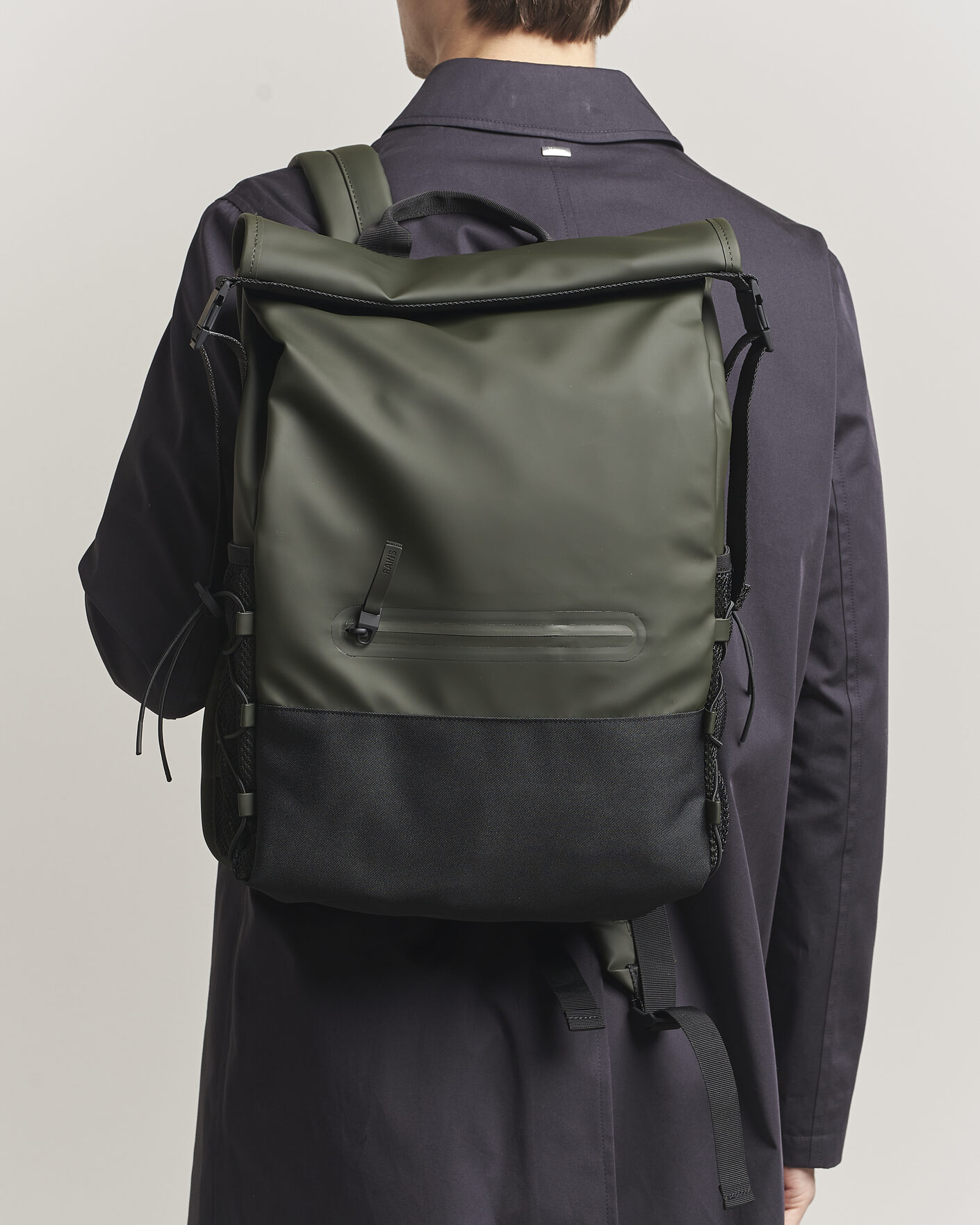 RAINS Trail Mountaineer Rolltop Backpack Green at CareOfCarl.com