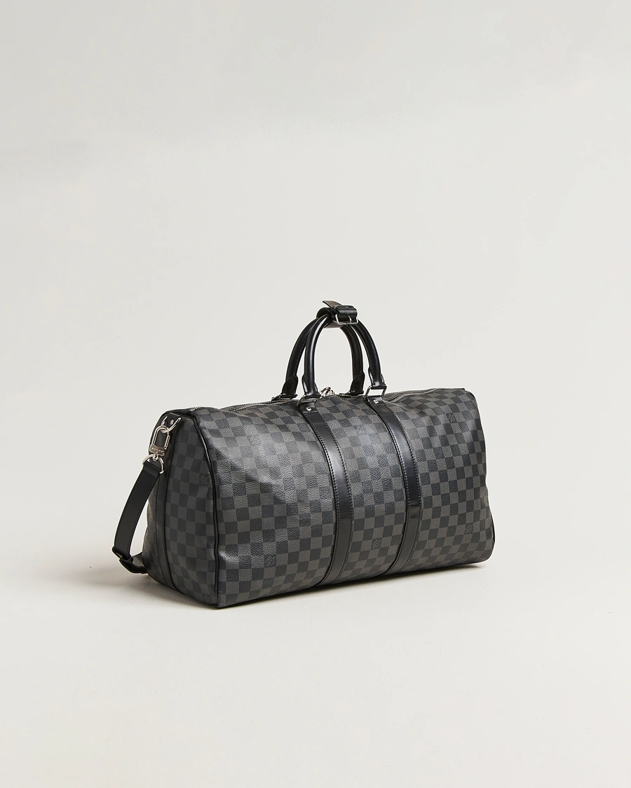 Men | Pre-Owned & Vintage Bags | Louis Vuitton Pre-Owned | Keepall Bandouliére 45 Damier Graphite