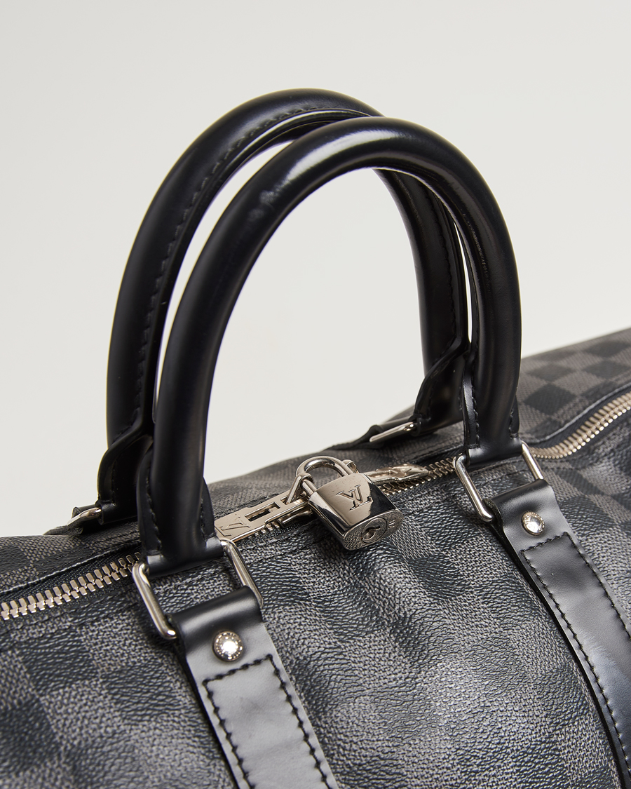 Men | Pre-Owned & Vintage Bags | Louis Vuitton Pre-Owned | Keepall Bandouliére 45 Damier Graphite