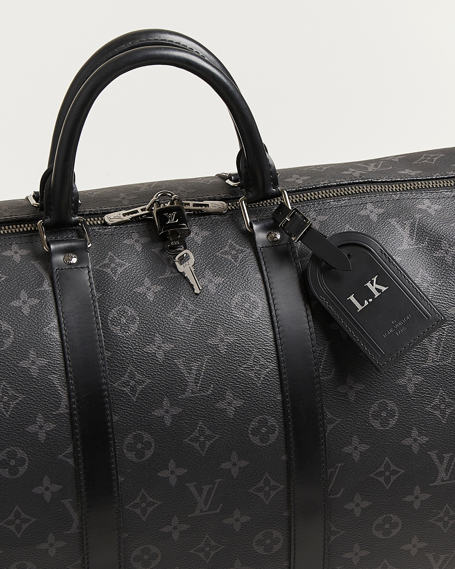 Men | Louis Vuitton Pre-Owned Keepall Bandouliére 55 Monogram Eclipse | Louis Vuitton Pre-Owned | Keepall Bandouliére 55 Monogram Eclipse