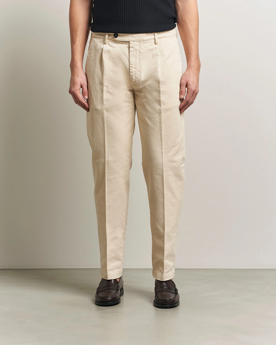 Men | Trousers | Massimo Alba | Ionio Cotton Trousers Light Beige