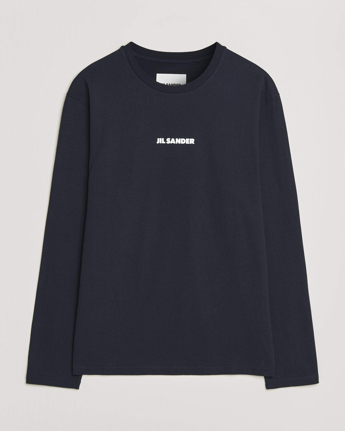Jil Sander Long Sleeve Logo T-Shirt Navy at CareOfCarl.com
