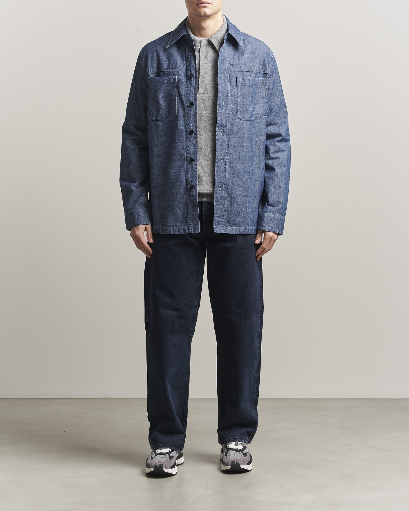Jil Sander Denim Overshirt Indigo Blue at CareOfCarl.com