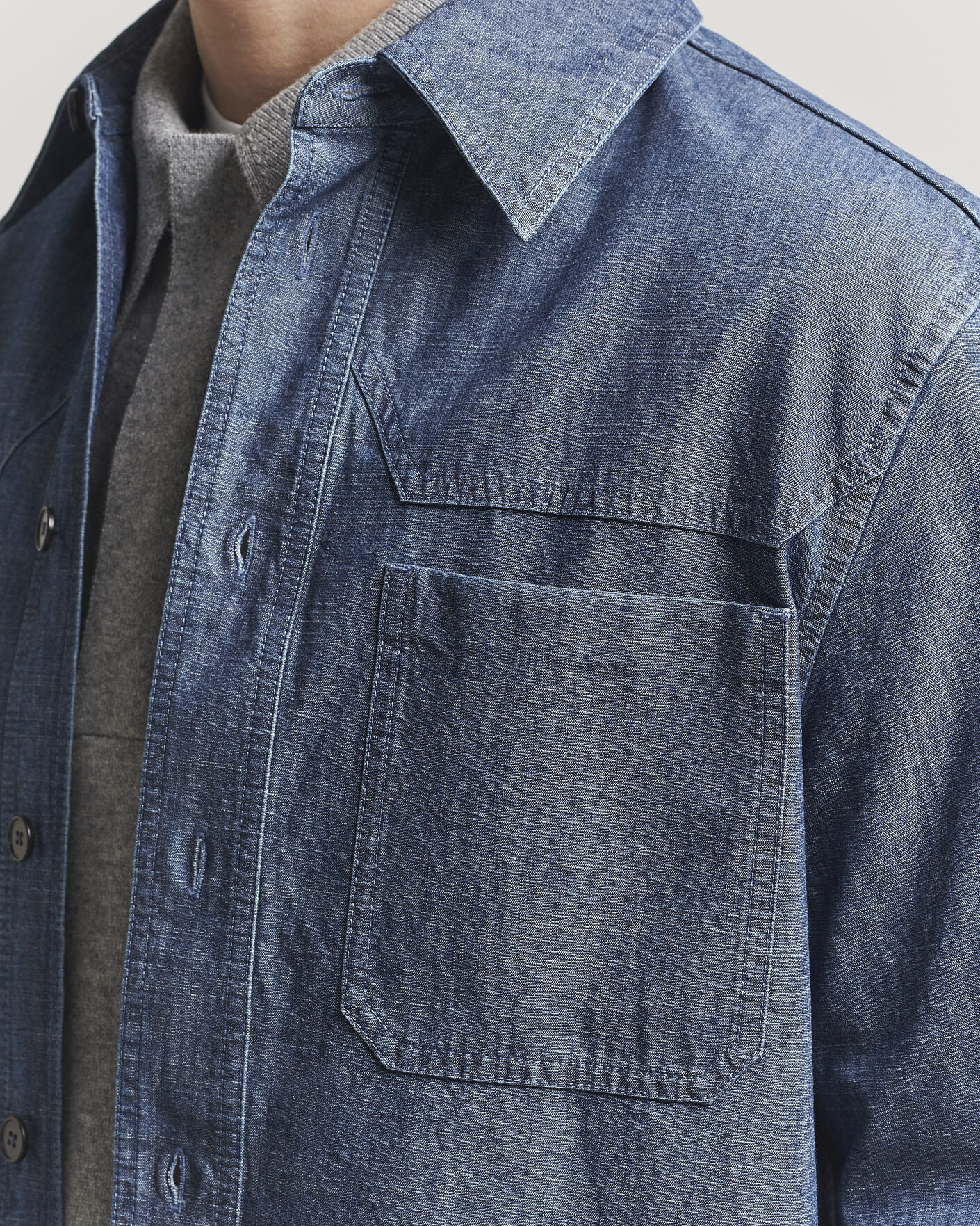 Jil Sander Denim Overshirt Indigo Blue at CareOfCarl.com