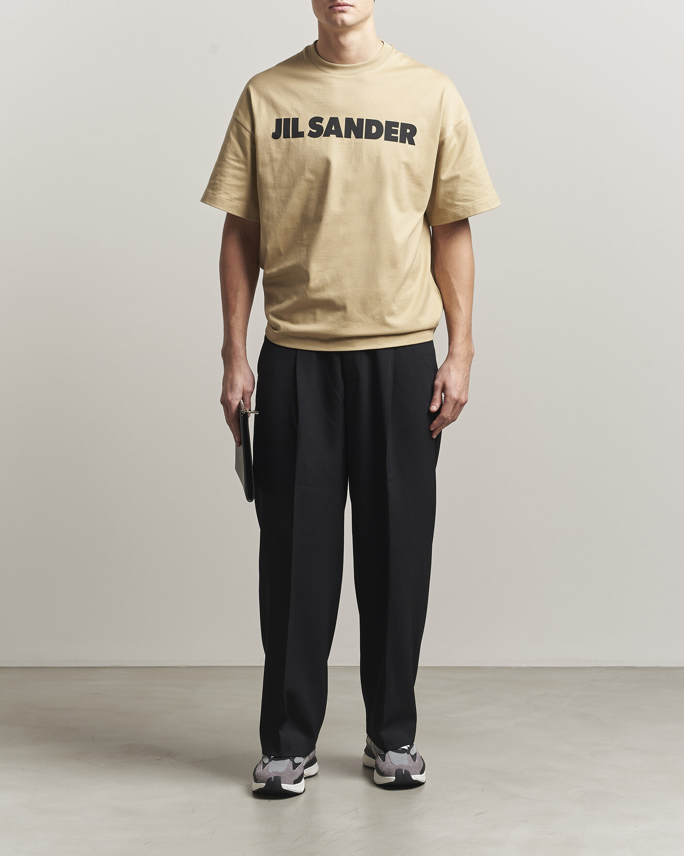 Jil Sander Short Sleeve Logo T-Shirt Khaki at CareOfCarl.com