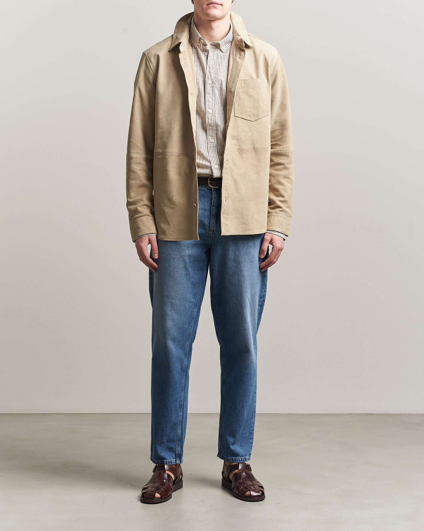 Men | Trousers | LES DEUX | Ryder Washed Jeans Medium Indigo Blue